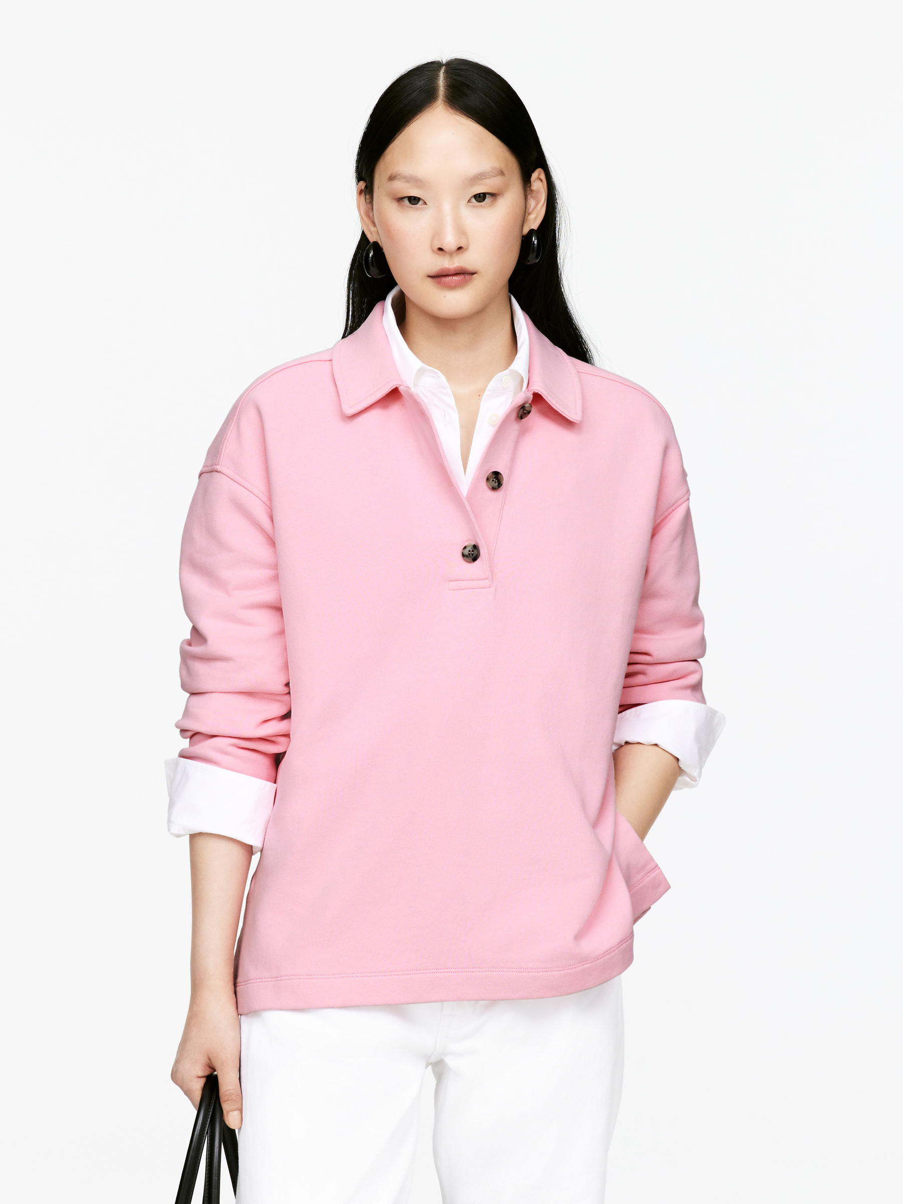 Sweatshirt med krage-#E4BCCB-15870