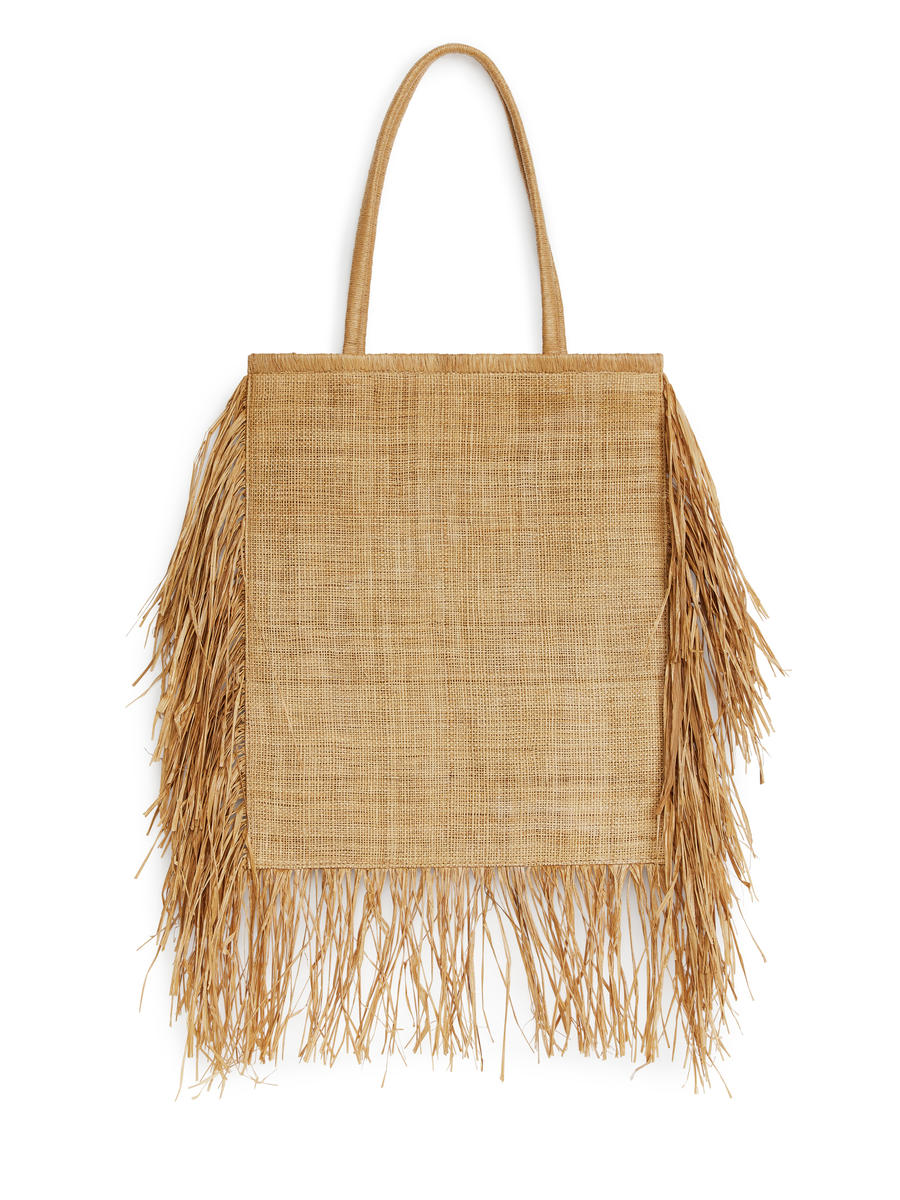 Fringe Straw Tote-#937050-8257