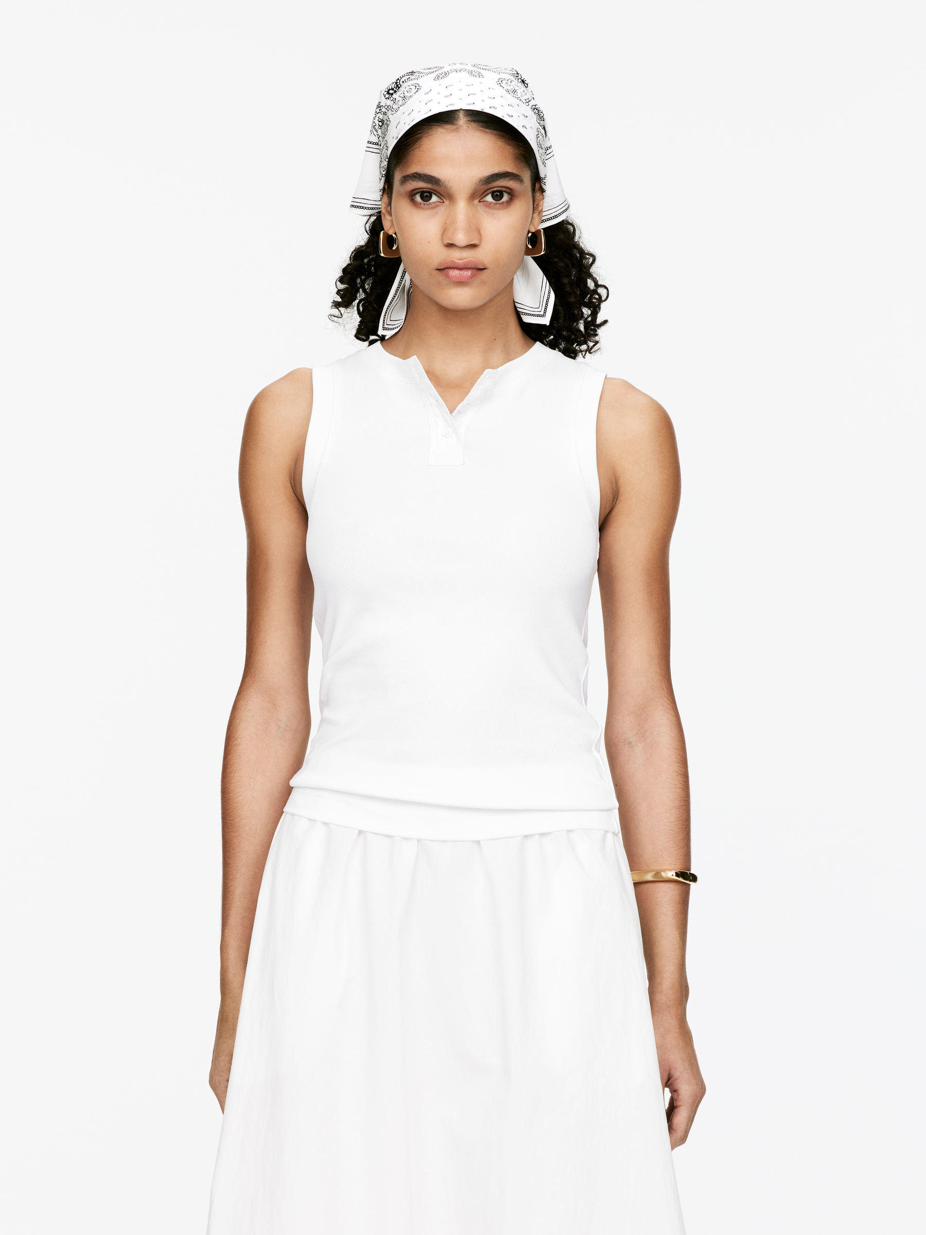 Rib Tank Top-#F4F3E9-15556