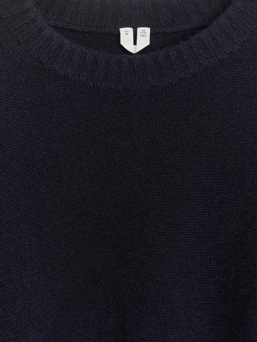 Relaxed Cashmere-Wool Jumper - Dark Blue - Loose fit - Women - 1197416009