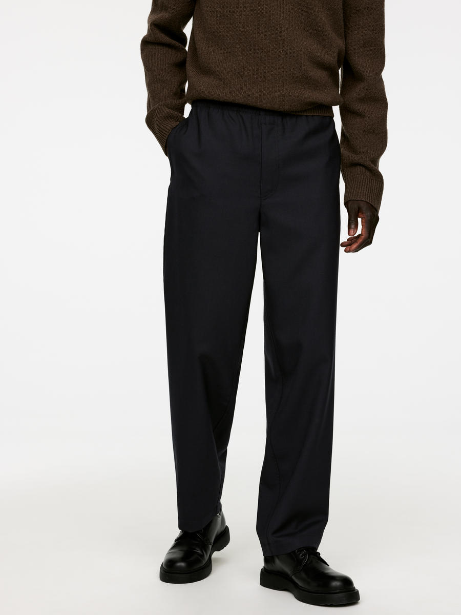 Hopsack Drawstring Trousers-#272930-8082