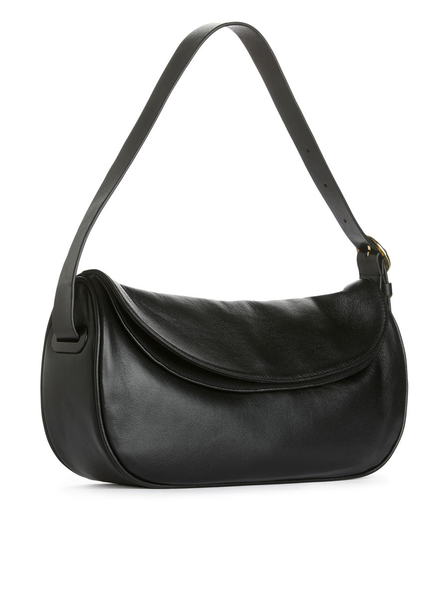 Curved Leather Bag-#272628-8276