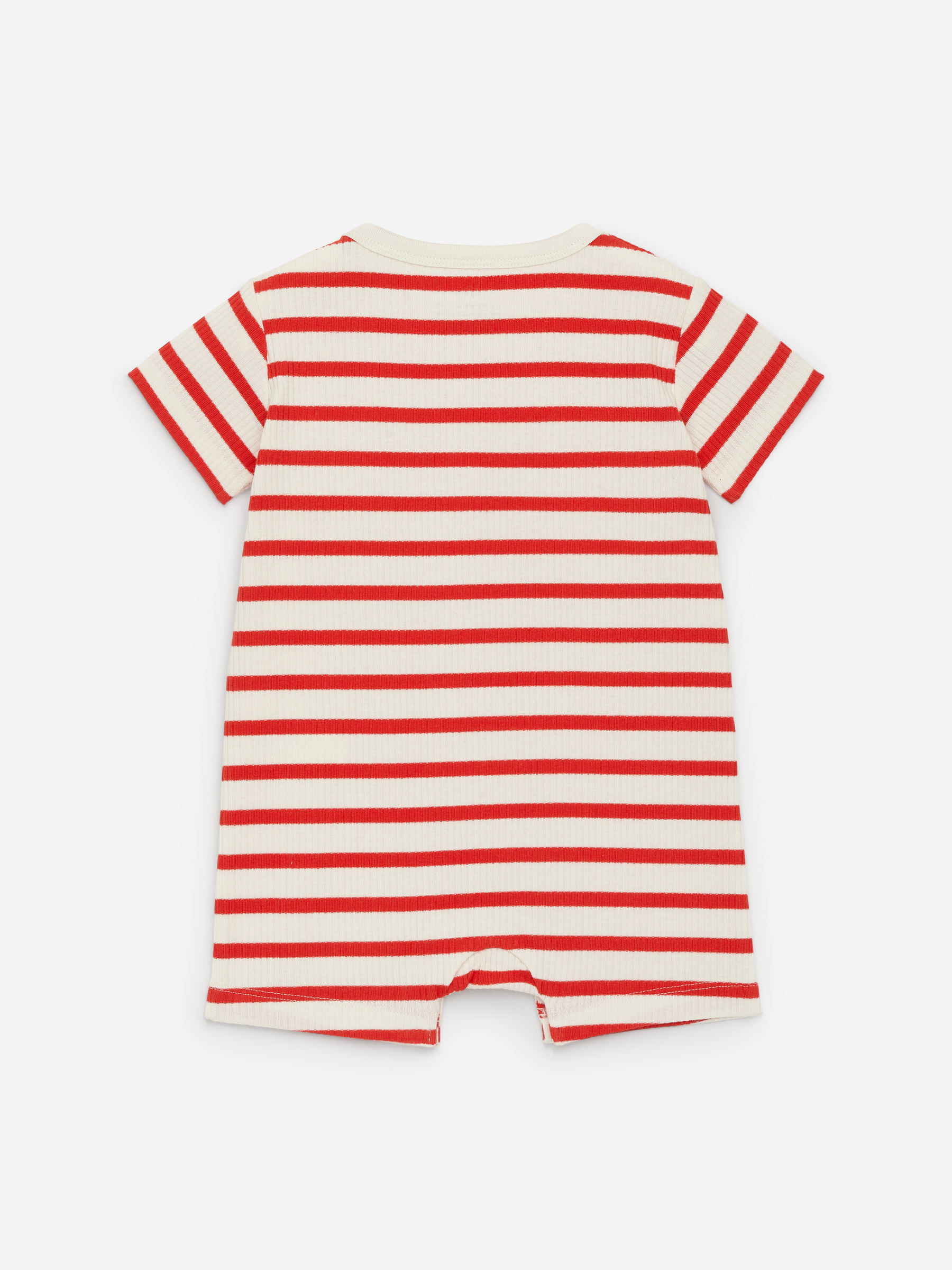 Short Ribbed Jersey Romper - Red/Off White - Regular fit - Children - StillMedia/DescriptiveStillLife - 1