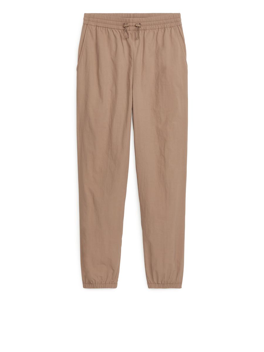 Paper Nylon Trousers - Light Brown - Women - 0961359004