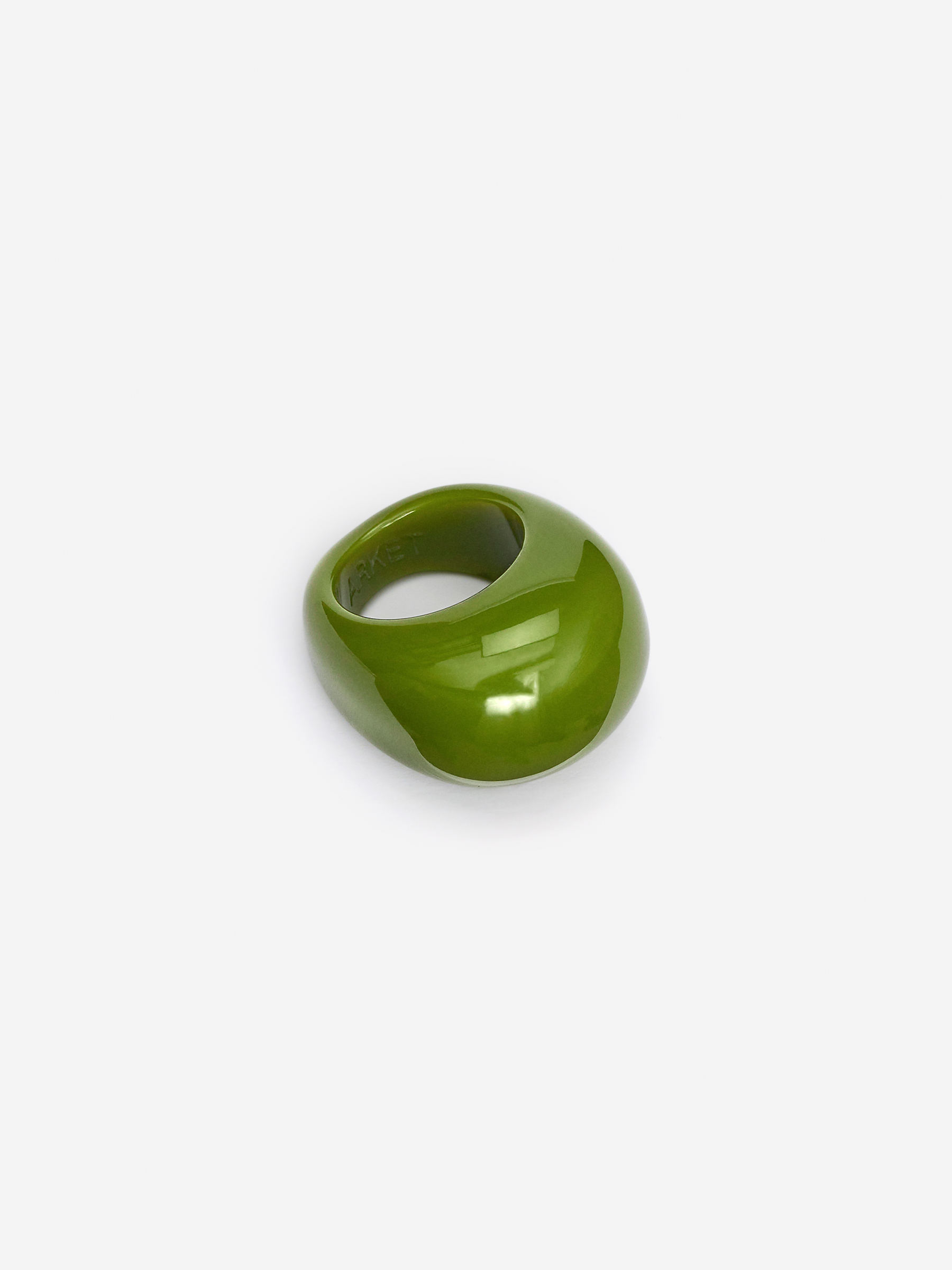 Chunky Resin Ring-#7E7F46-15937