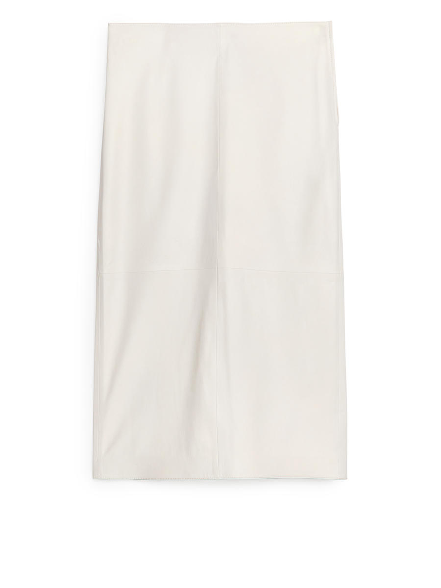 Leather Skirt - White - Slim fit - Women - 1237971001