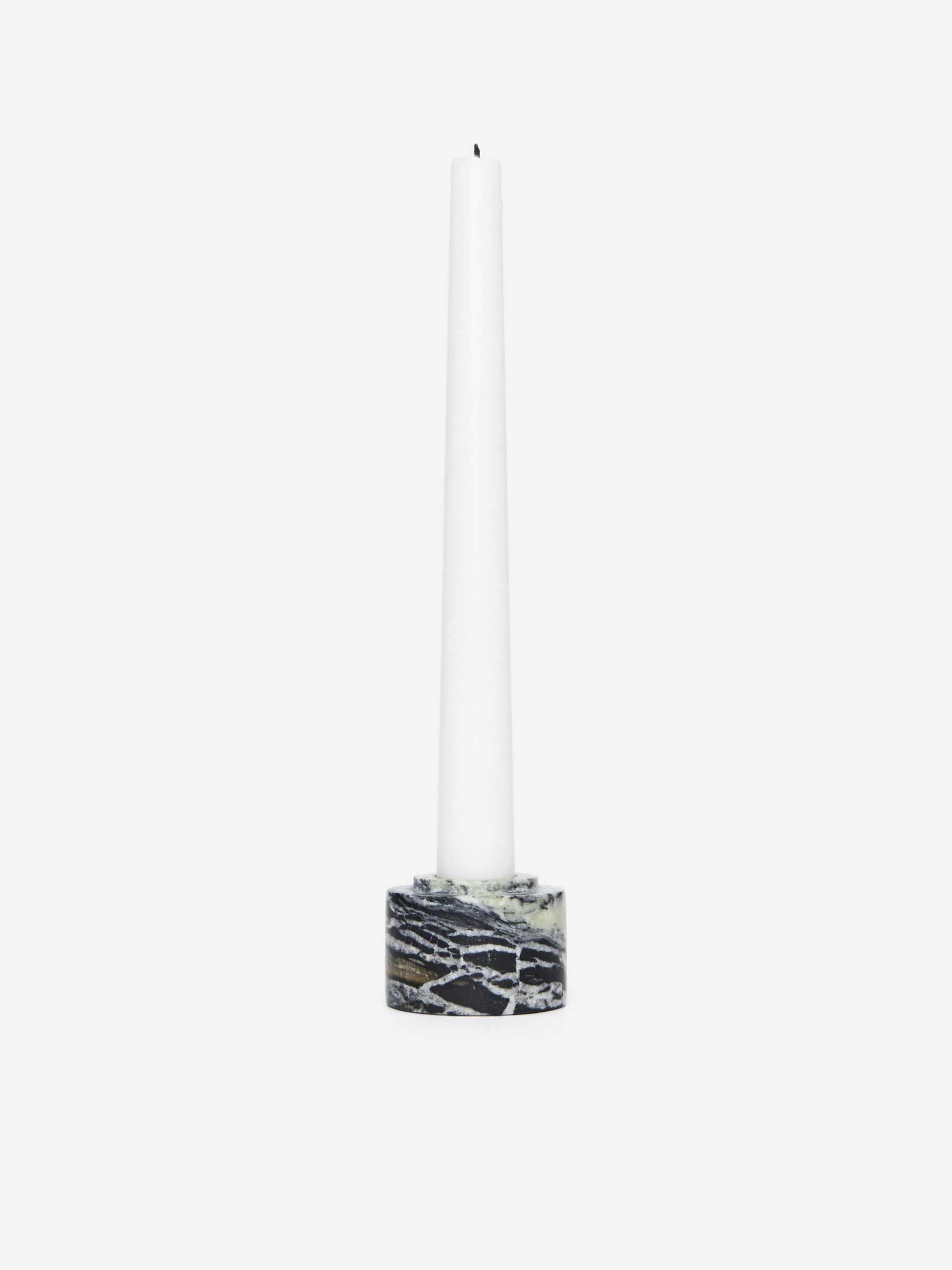 Marble Candle Holder-#7C8286-7056