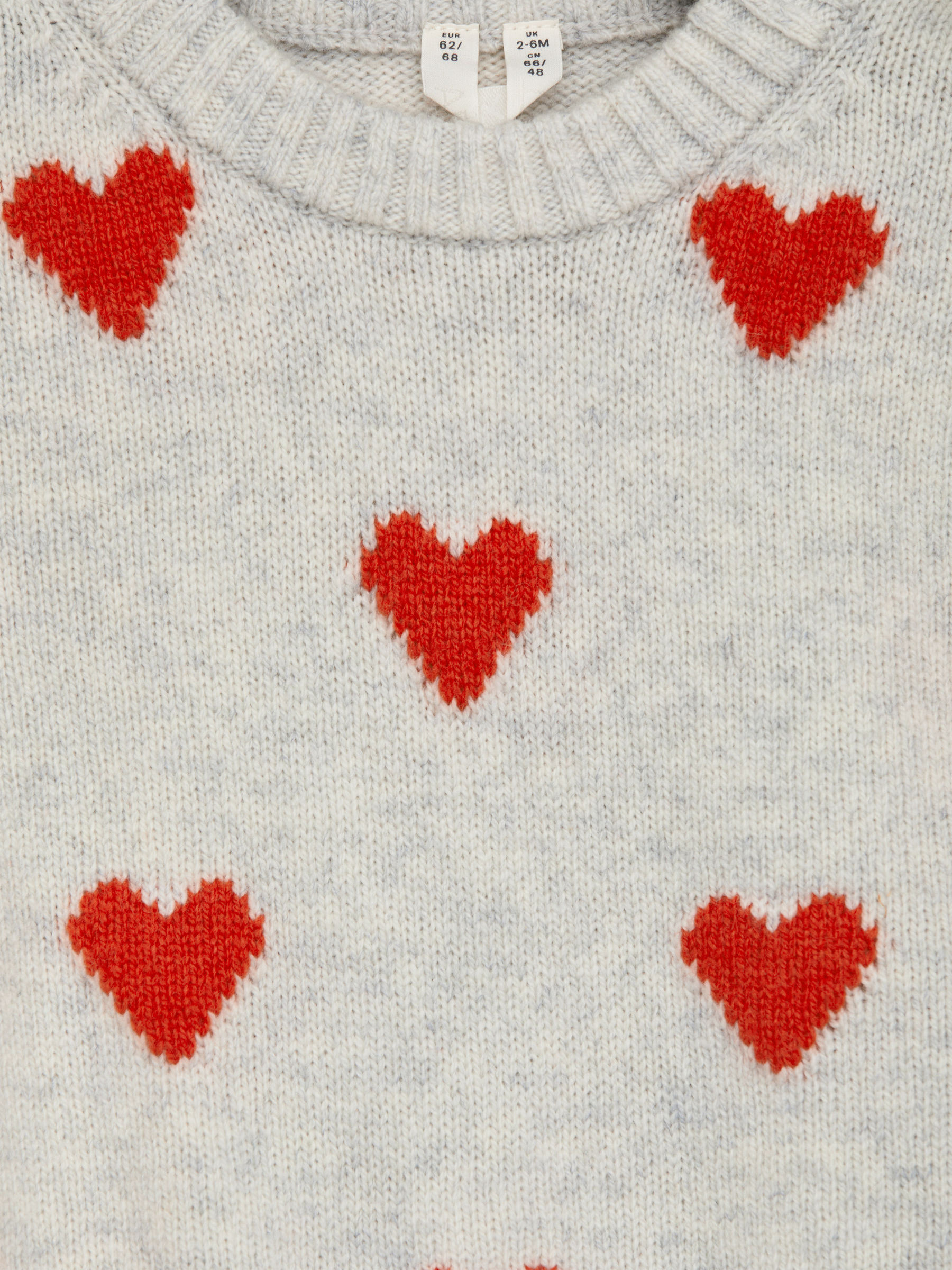 Pull en maille intarsia - Gris/Cœurs - Regular fit - Enfant - StillMedia/DescriptiveDetail - 1