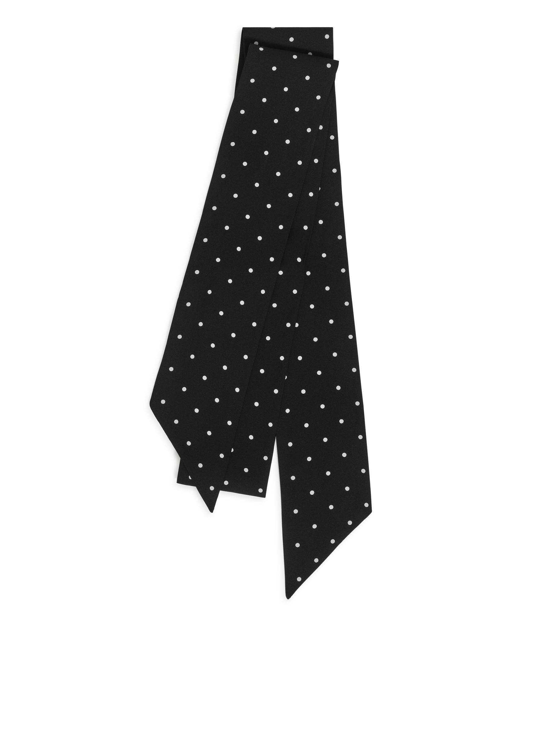 Long Silk Scarf - Black/White - Women - StillMedia/DescriptiveStillLife - 2