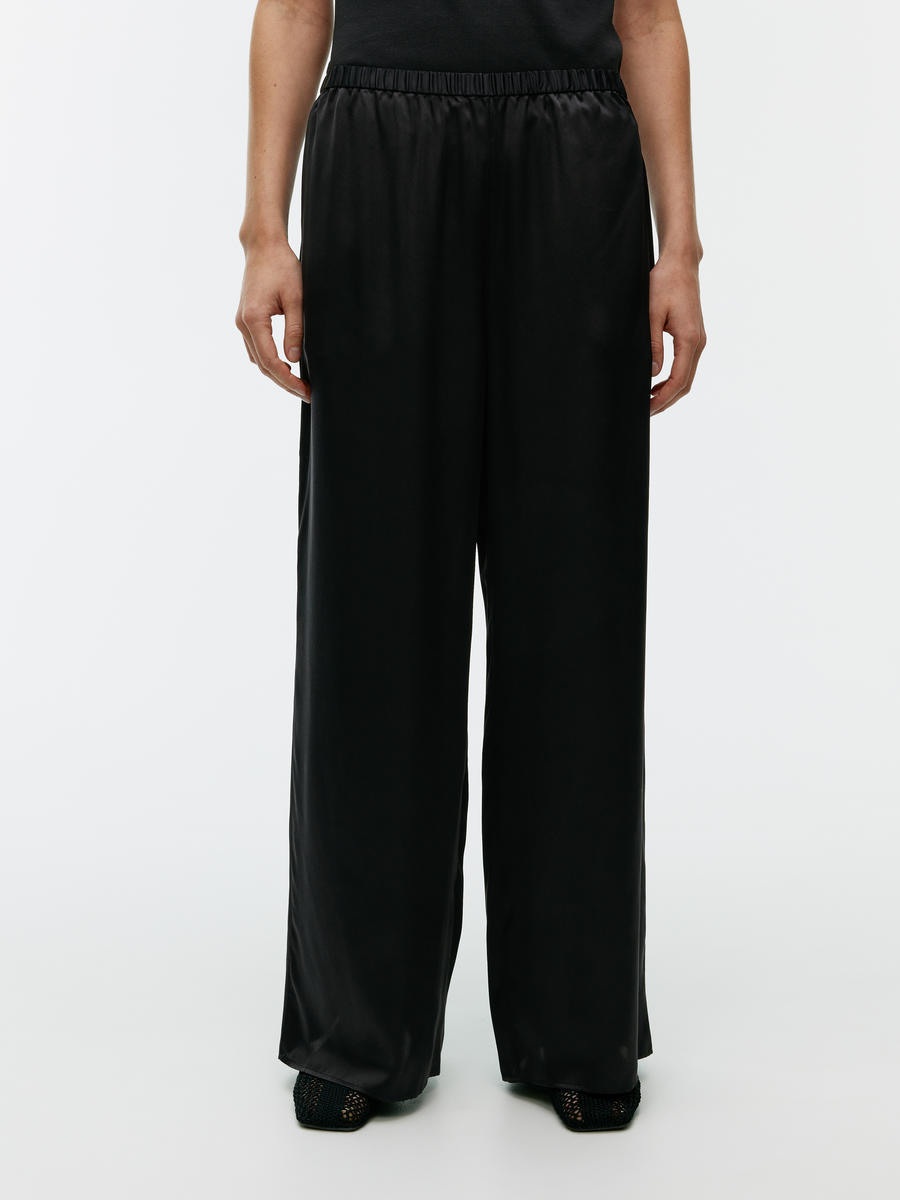 Silk Trousers-Black-11191