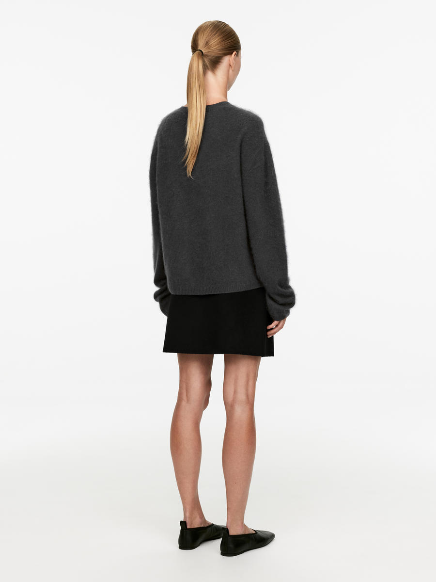 Bushed Wool Jumper-#49474C-12378