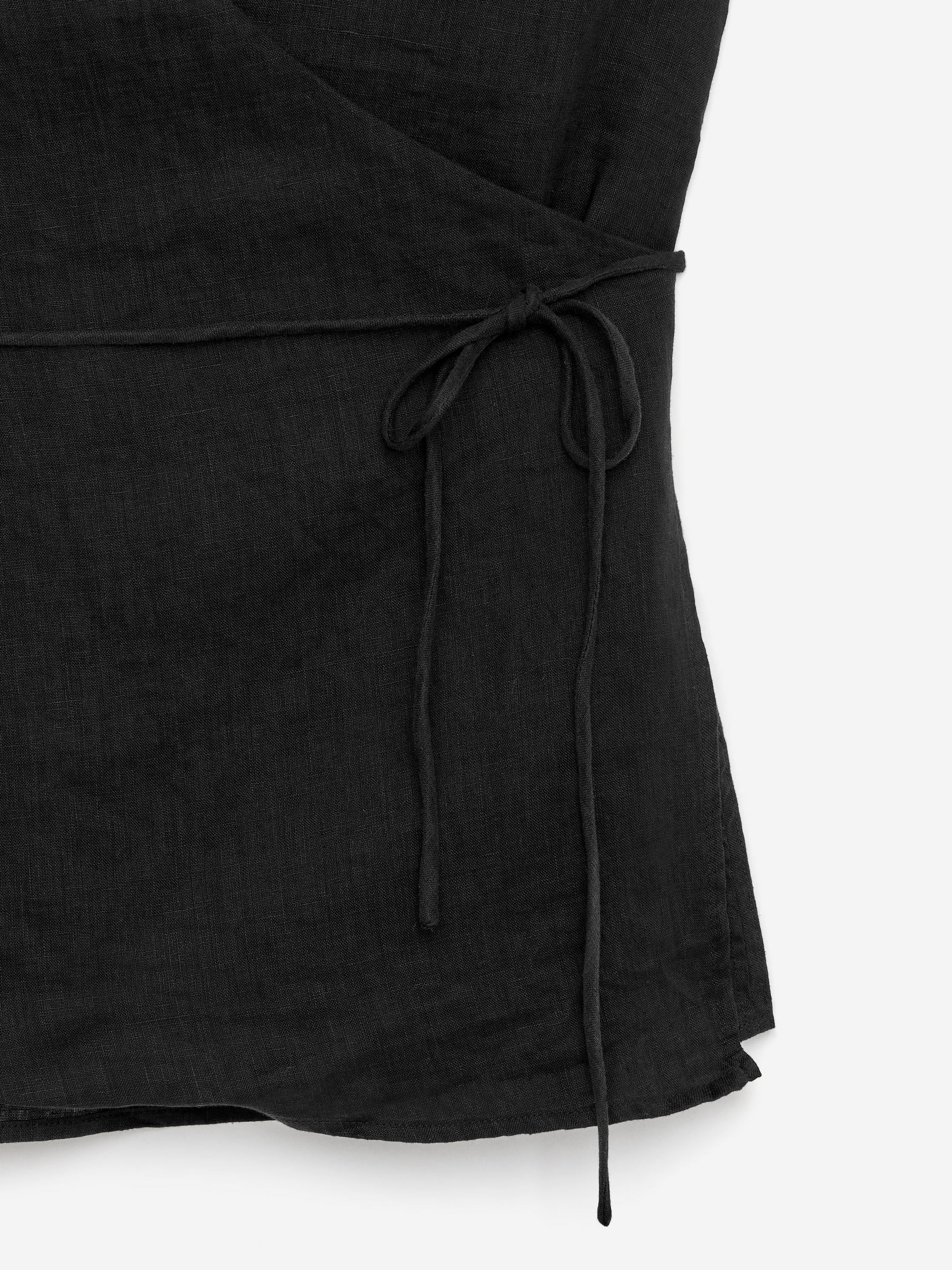 Linen Wrap Top - Black - Regular fit - Women - StillMedia/DescriptiveDetail - 2