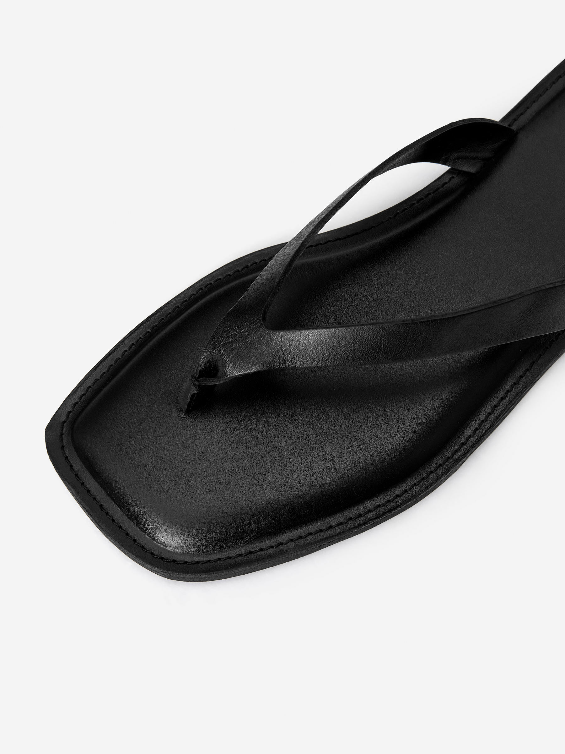 Leather Thong Sandals - Black - Women - StillMedia/DescriptiveDetail - 1