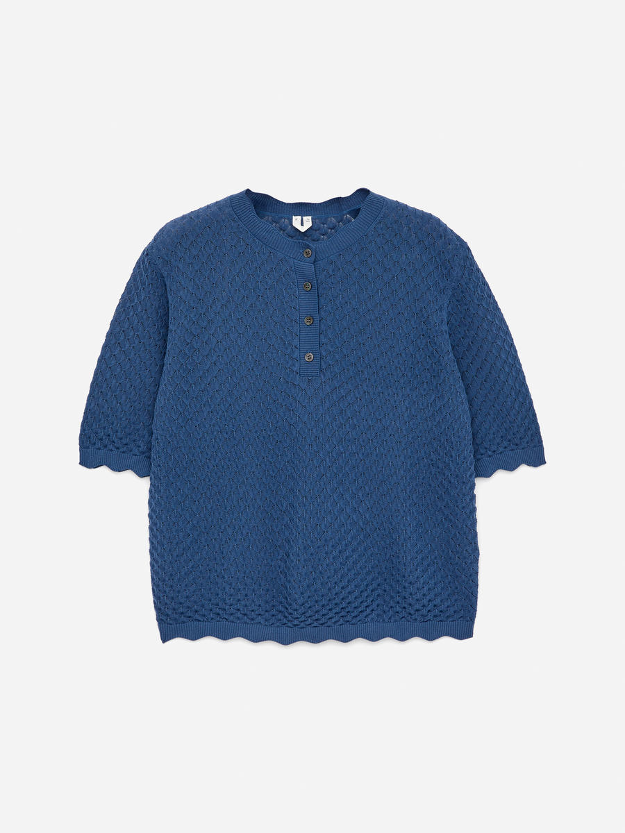 ARKET Women's  Open-Knit Top Blue,  size S
