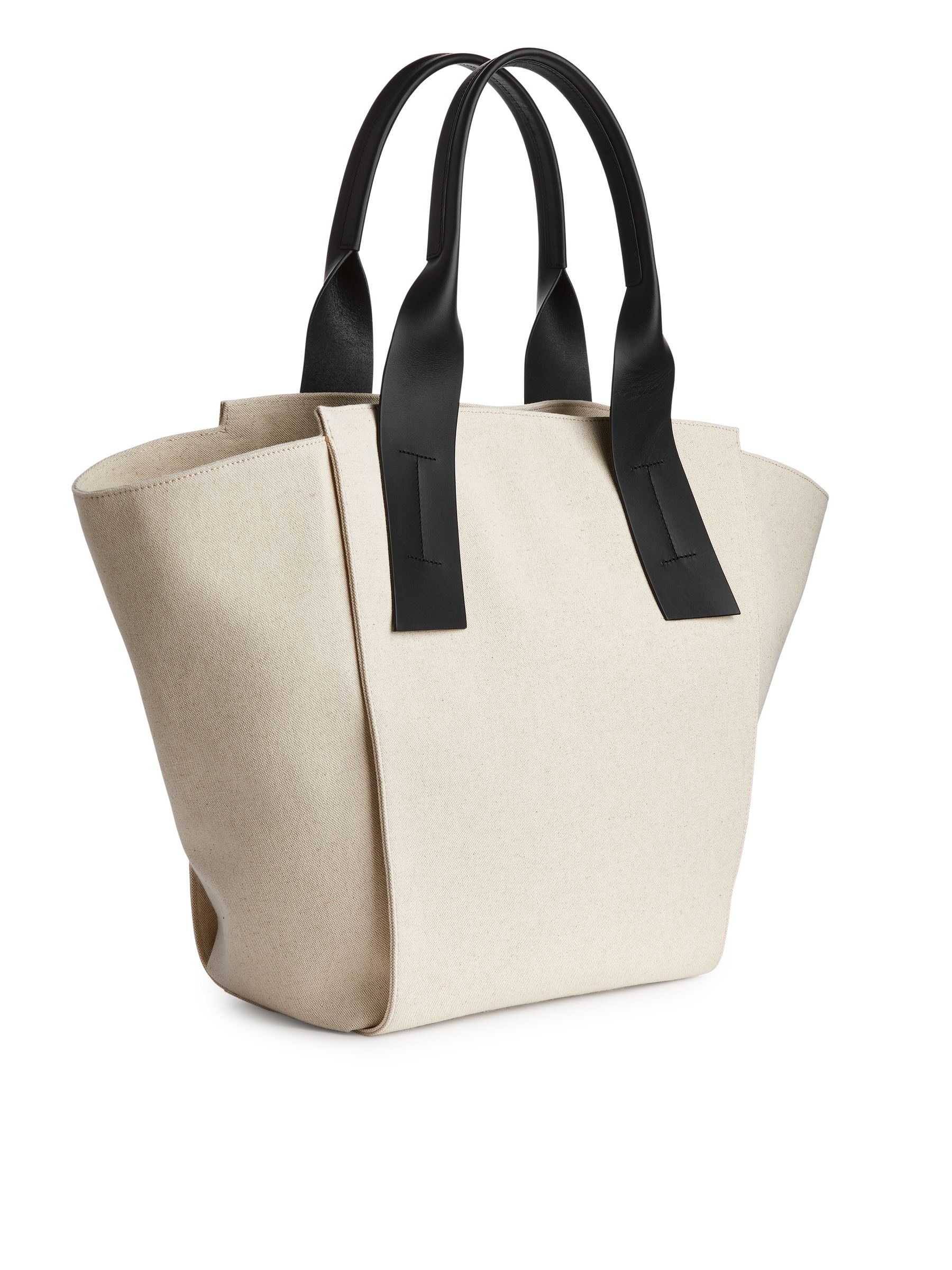 Leather-Trimmed Linen Tote - Off White - Women - StillMedia/DescriptiveStillLife - 2