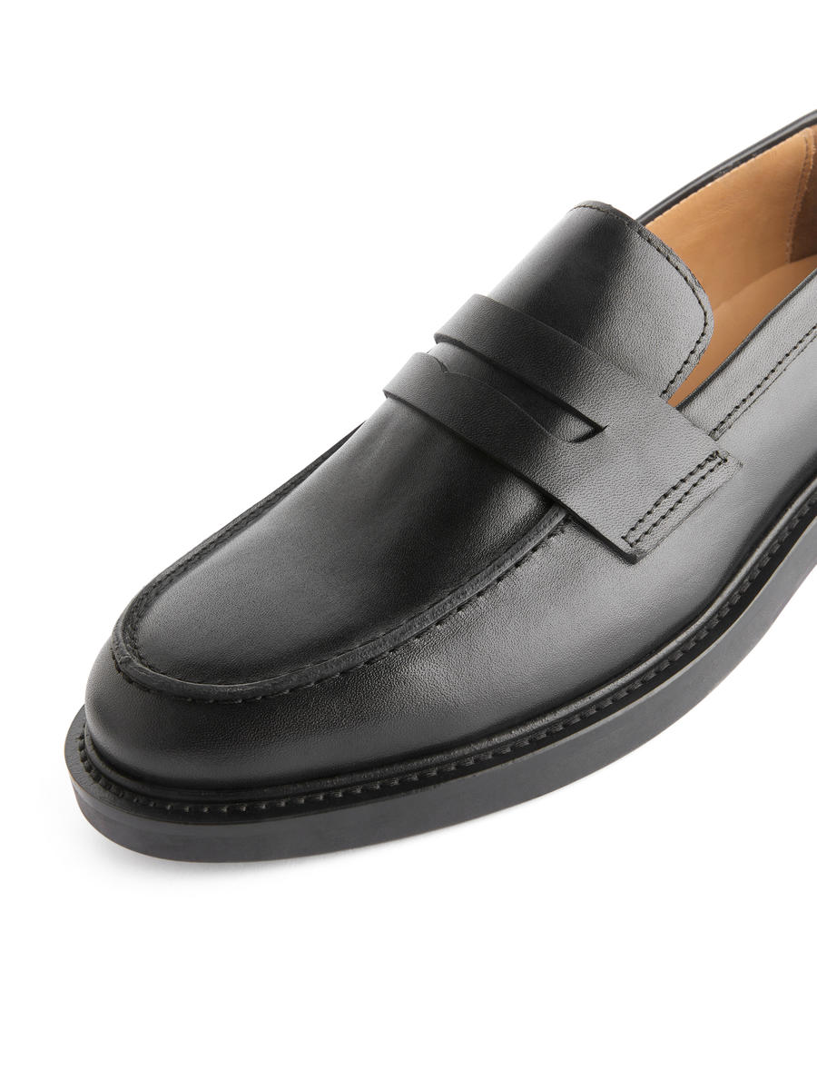 Leather Penny Loafers-#272628-13204