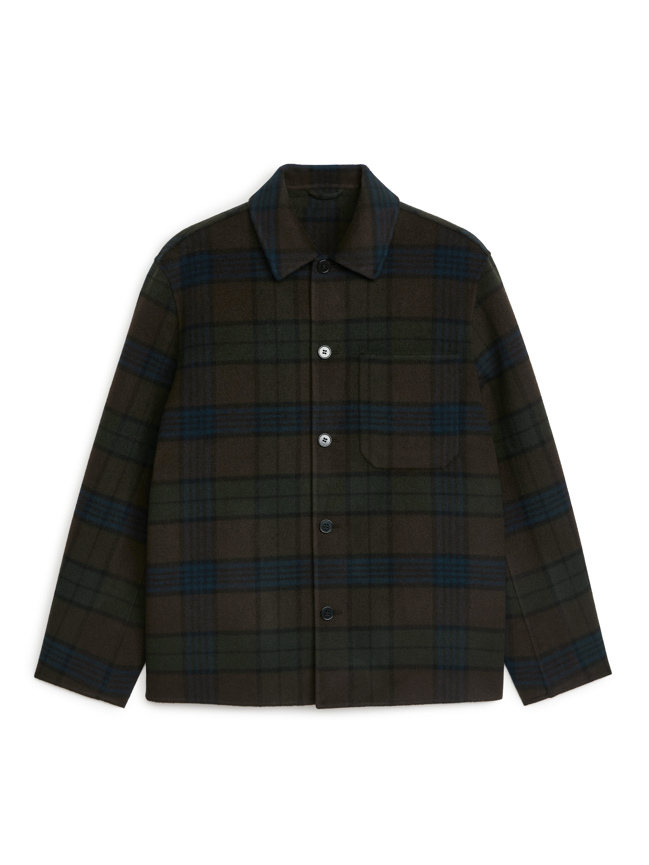 Double-Face Wool Blend Overshirt – Dark Brown – ARKET NL