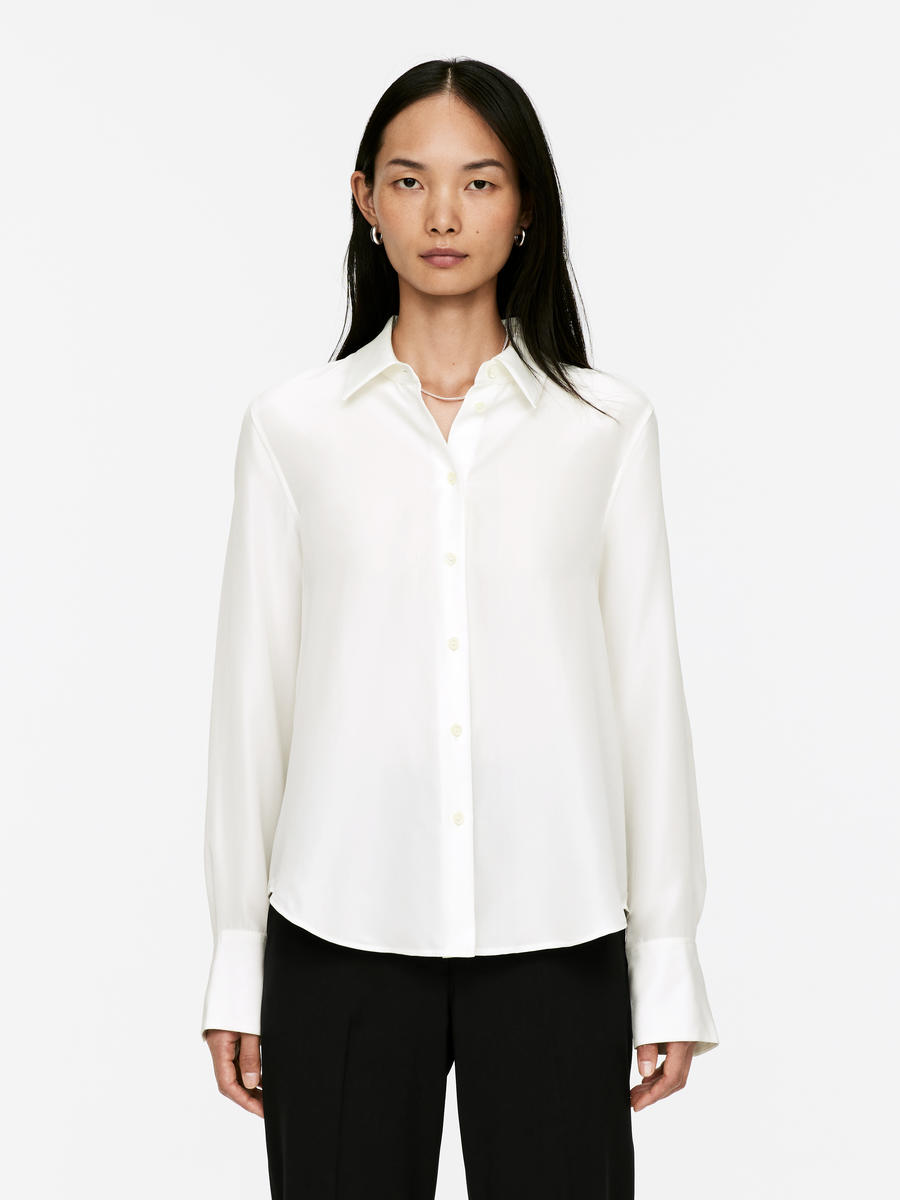 Washed Silk Shirt-#F4F3E9-13167