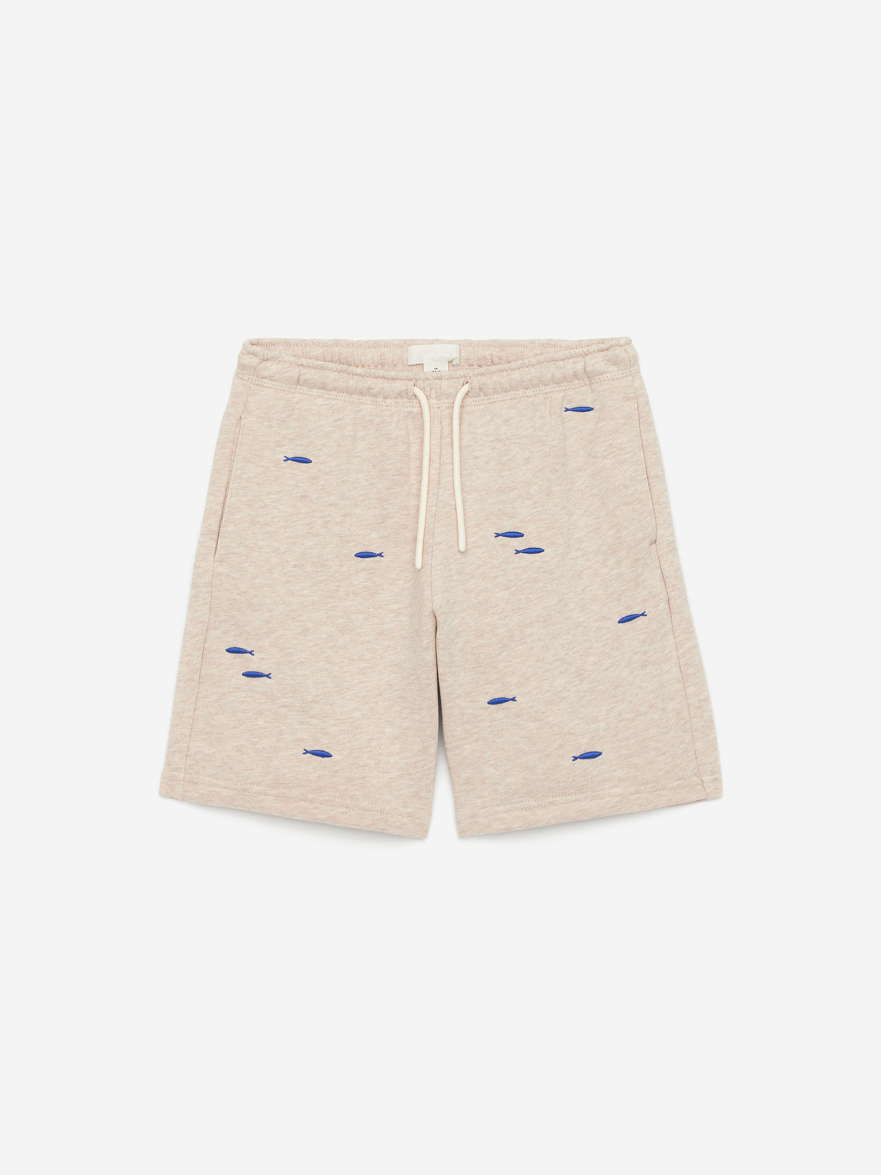 Embroidered Sweatshorts-#B2A890-15535