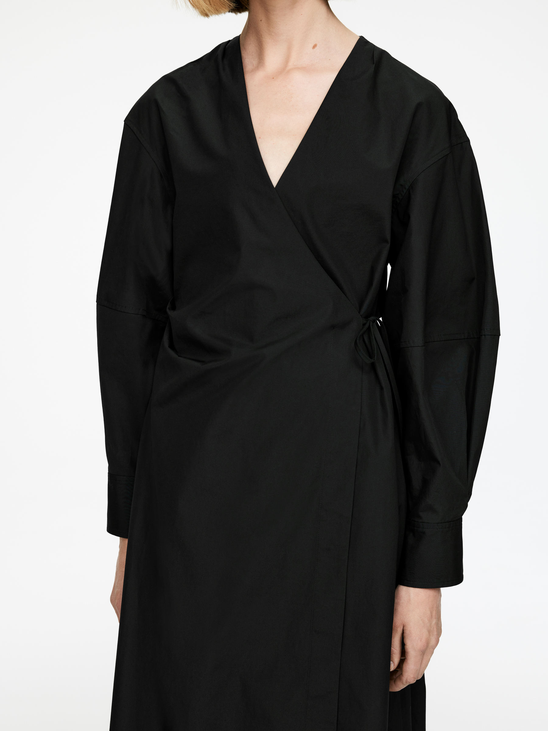 Cotton Wrap Dress - Black - Regular fit - Women - StillMedia/Lookbook - 6