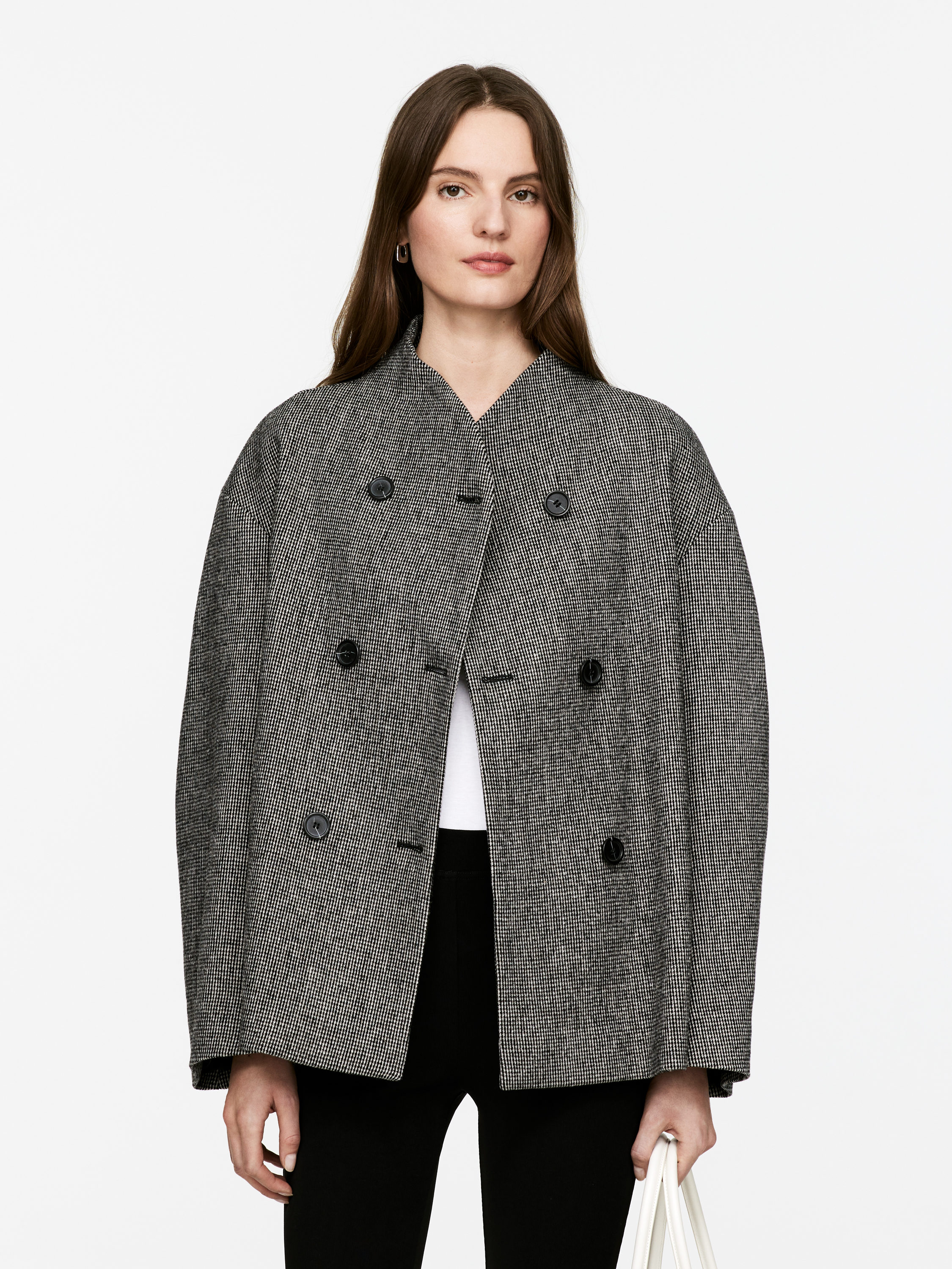 Shawl-Collar Wool Jacket – Grey – Women – ARKET WW