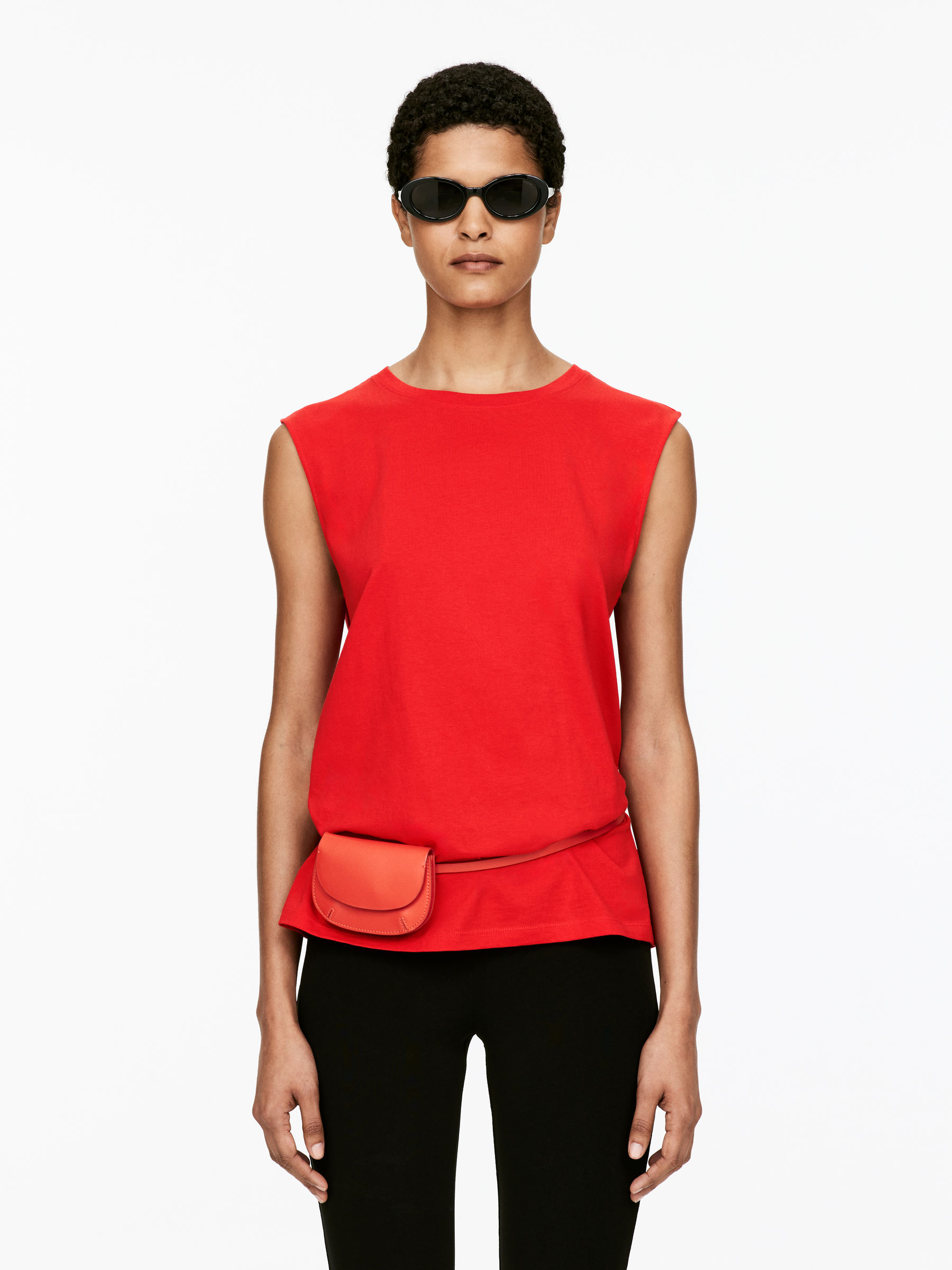 Loose Fit Tank Top-#B32B34-15285
