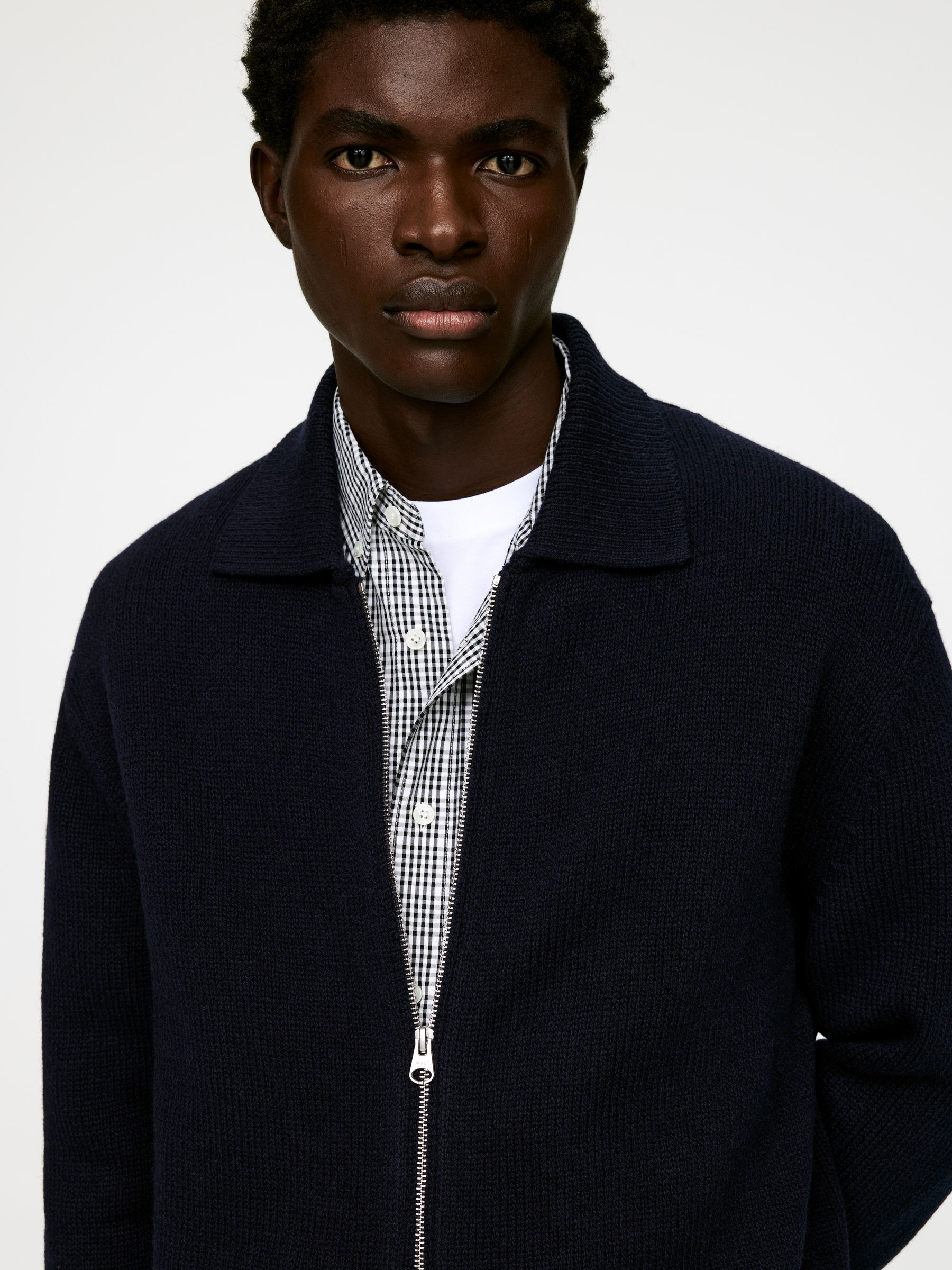 Wool Zip Cardigan - Dark Blue - Regular fit - Men - StillMedia/Lookbook - 5