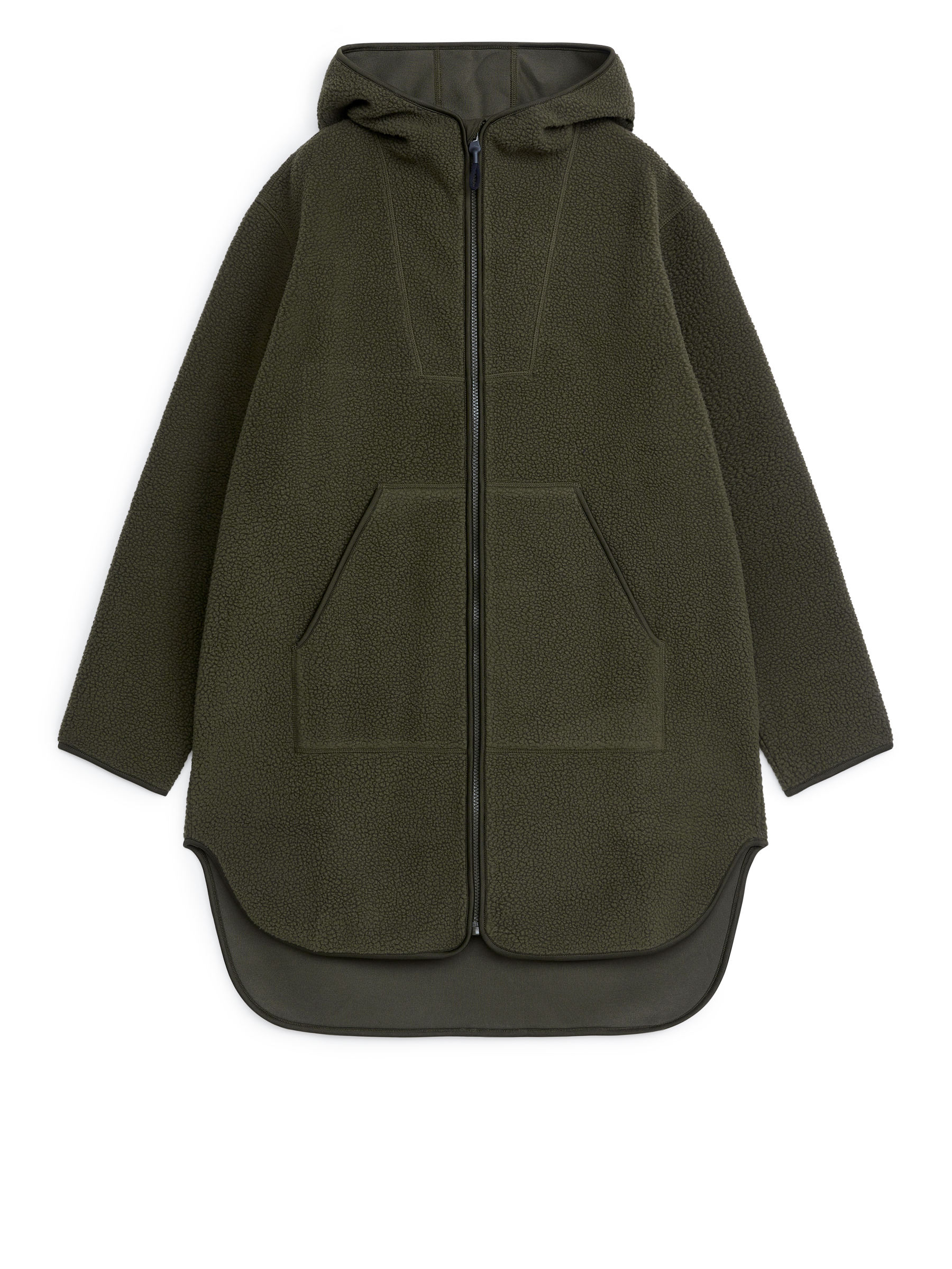 Chaqueta larga de forro polar - Verde oscuro - Corte estándar - Women - StillMedia/DescriptiveStillLife - 1