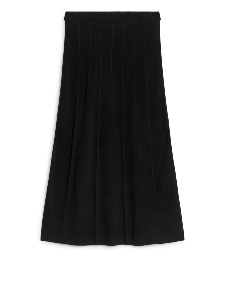 Rib-Knitted Skirt-#272628-11655