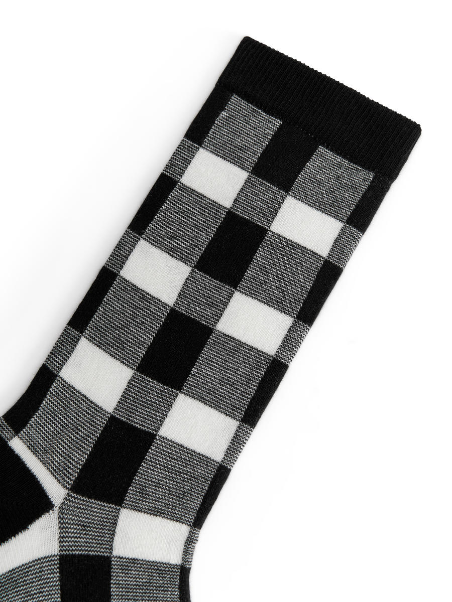 Jacquard-Knitted Socks - White/Black - Women - 1198697001