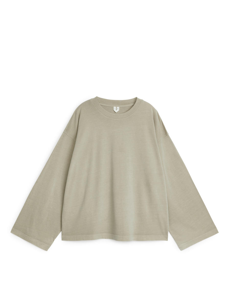 Long-Sleeve T-Shirt - Beige - Relaxed fit - Women - 1216382002