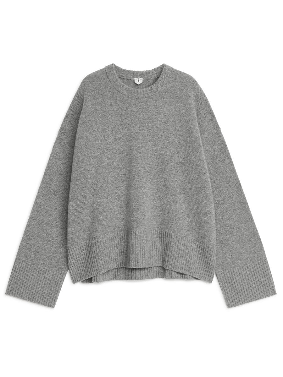 Lässiger Pullover aus Kaschmir und Wolle - Grau - Loose Fit - Women - 1197416010