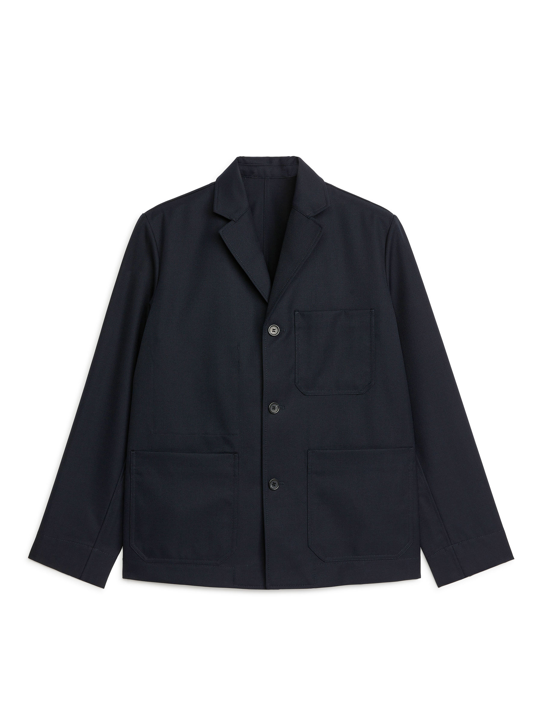 Blazer en sarga de lana-#2F3237-198