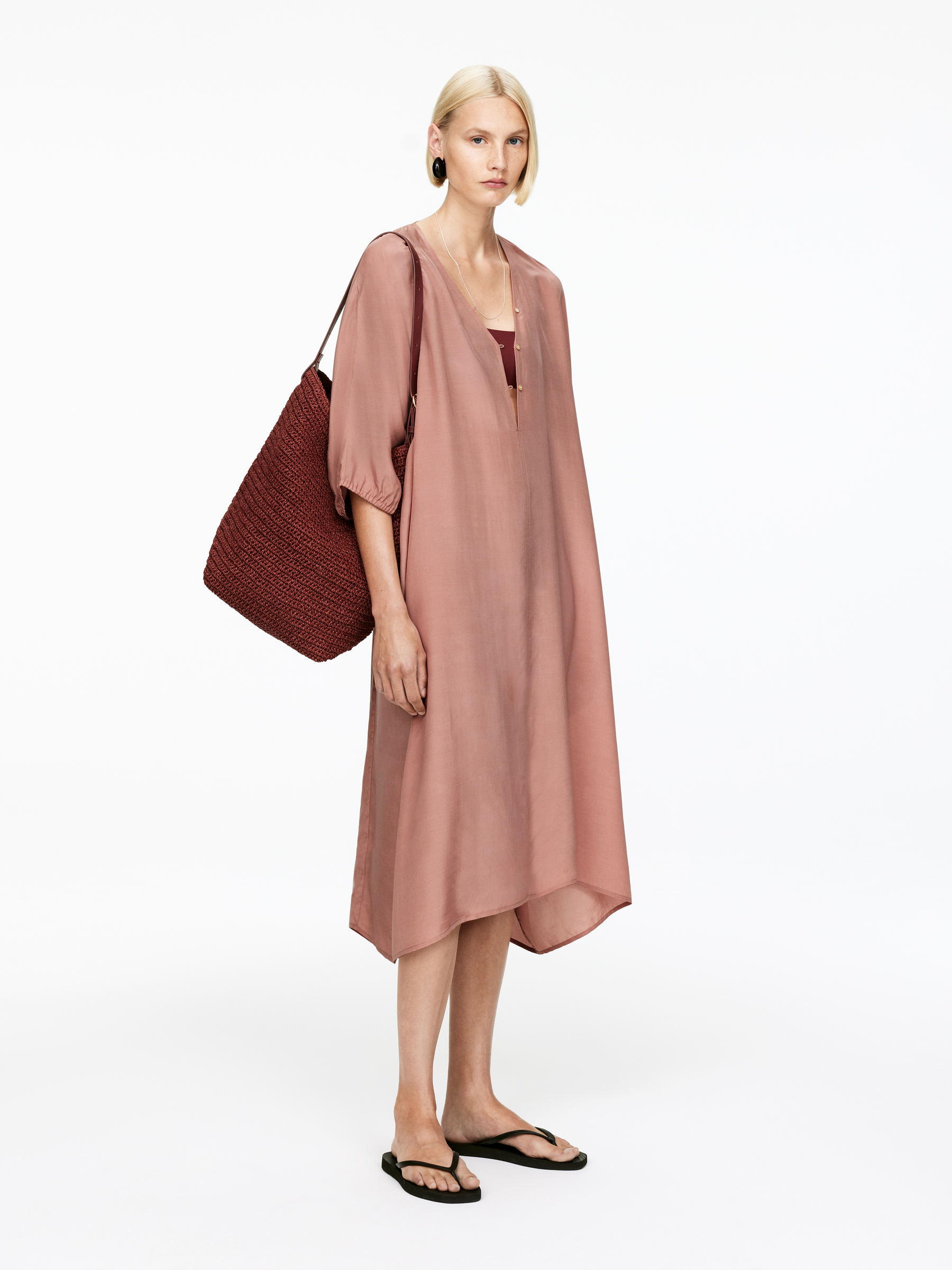 Lyocell-Blend Cover-Up - Dusty Pink - Loose fit - Women - StillMedia/Lookbook - 5