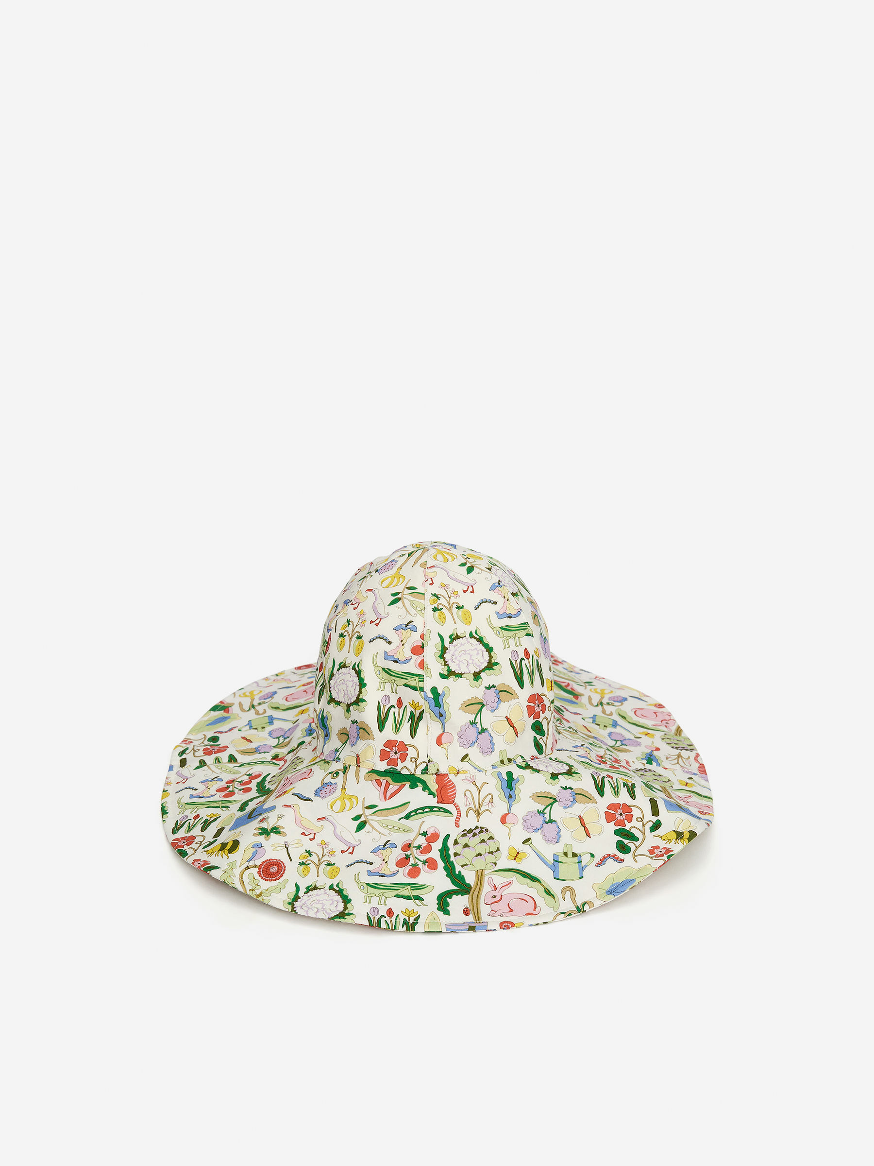 Solhatt i muslin - Off-white/trädgårdsmönster - Children - StillMedia/DescriptiveStillLife - 3