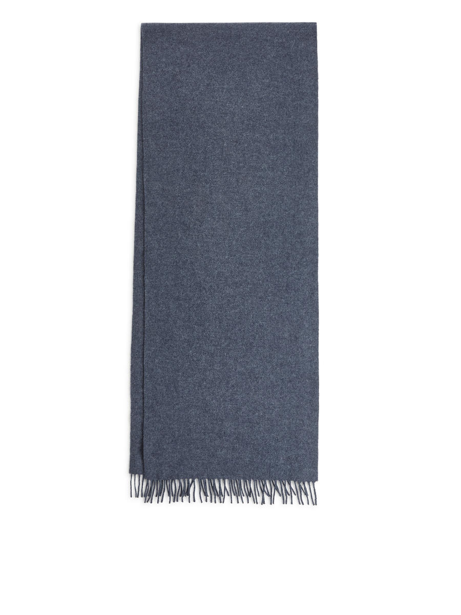 Wool Scarf - Blue Melange - Men - 1189843001