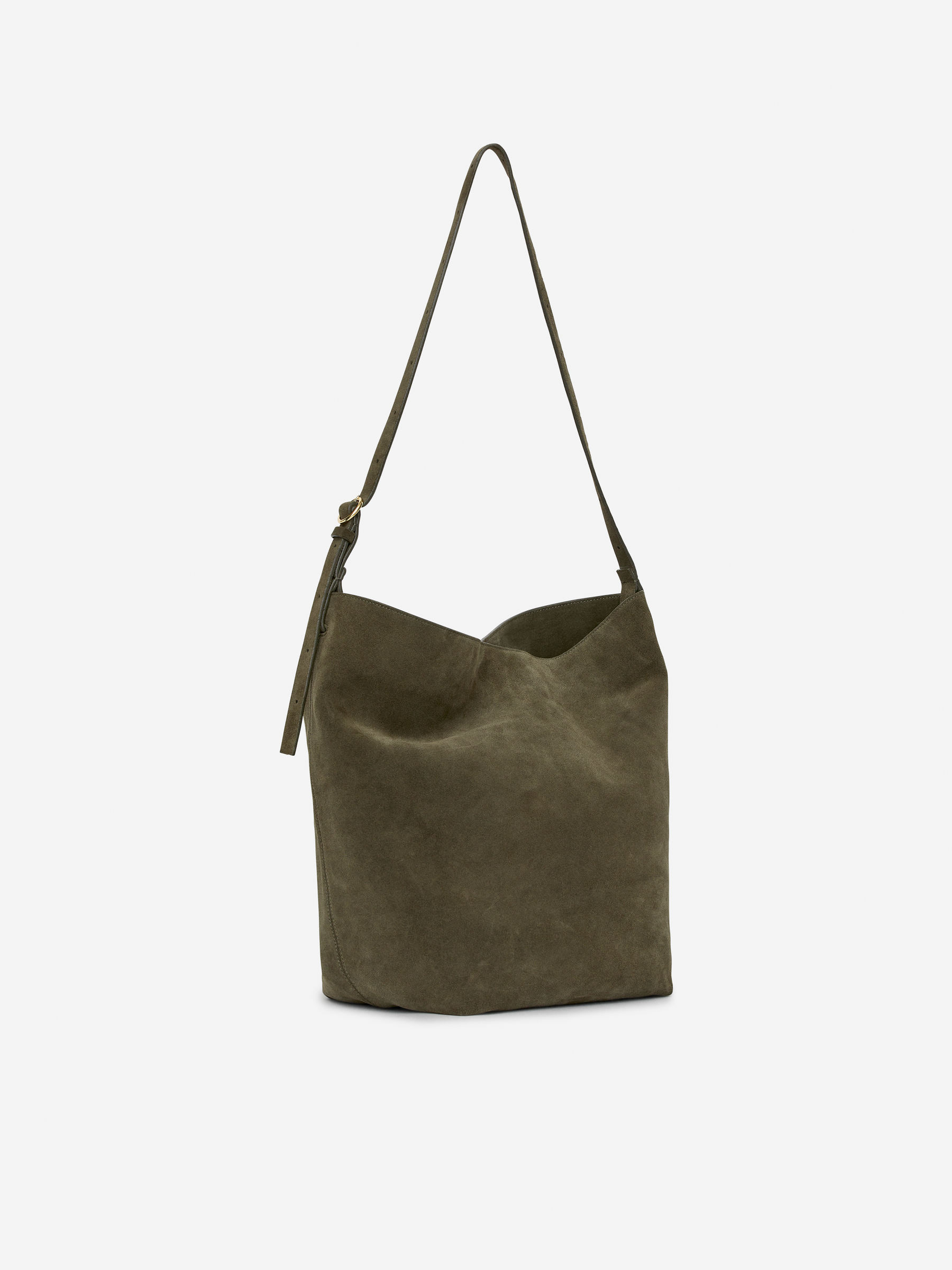 Veloursledertasche - Khaki - Damen - 1226126002