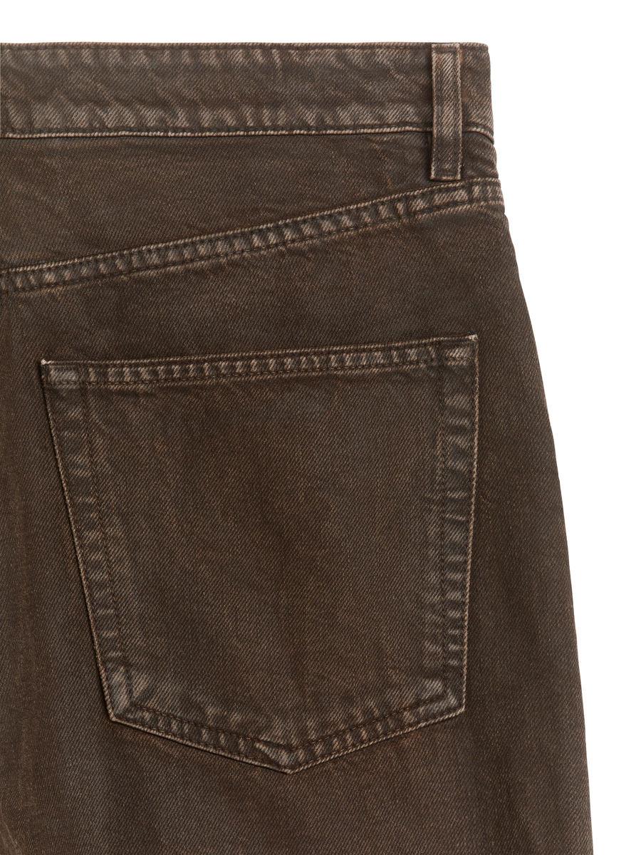 PETAL Low Loose Jeans - Coated Brown - Loose fit - Women - 1217562001