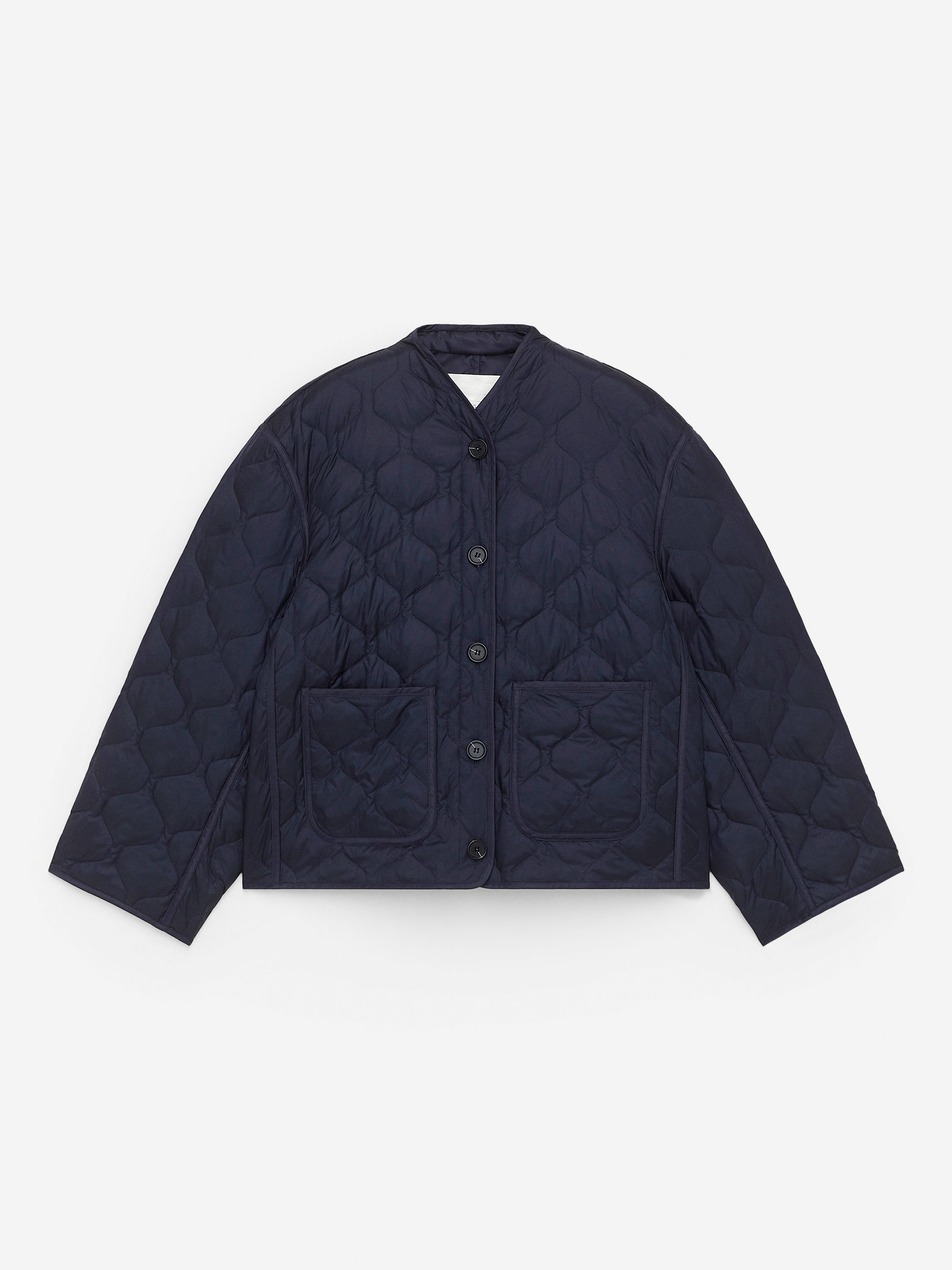 Quilted Shawl-Collar Jacket – Dark Kahki Green – ARKET NO Quilted Shawl-Collar Jacket – Dark Kahki Green – ARKET NO