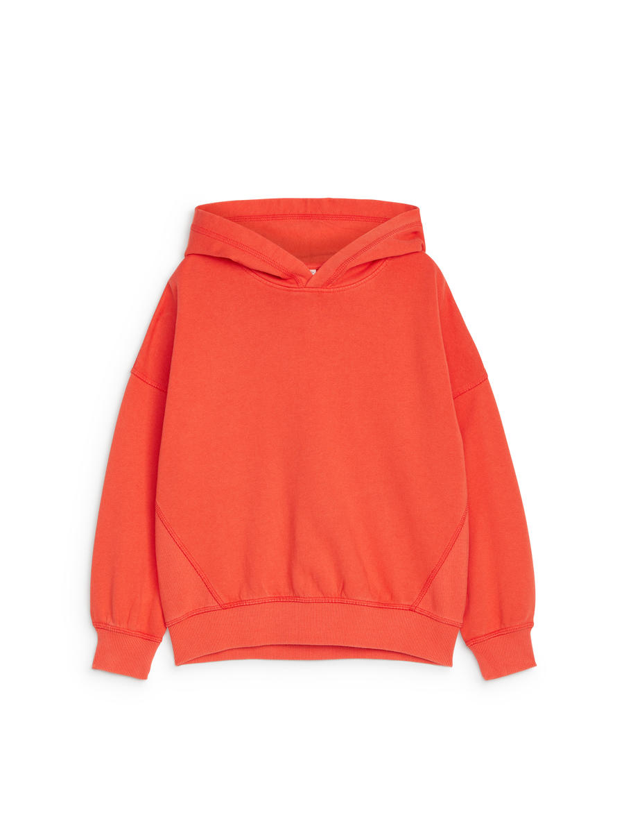 Oversize Hooded Sweatshirt-#BD433F-12564