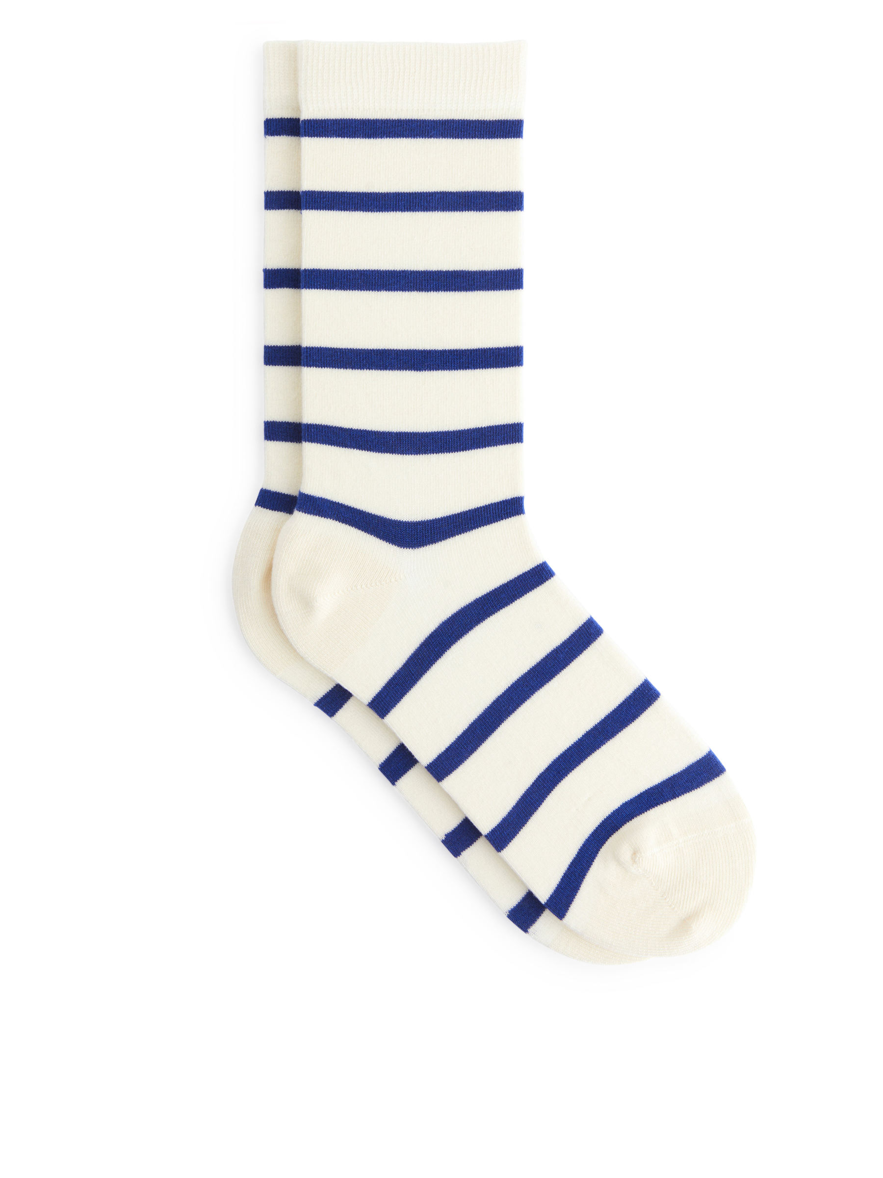 Gestreifte Baumwollsocken - Weiß/Blau - Damen - StillMedia/DescriptiveStillLife - 2