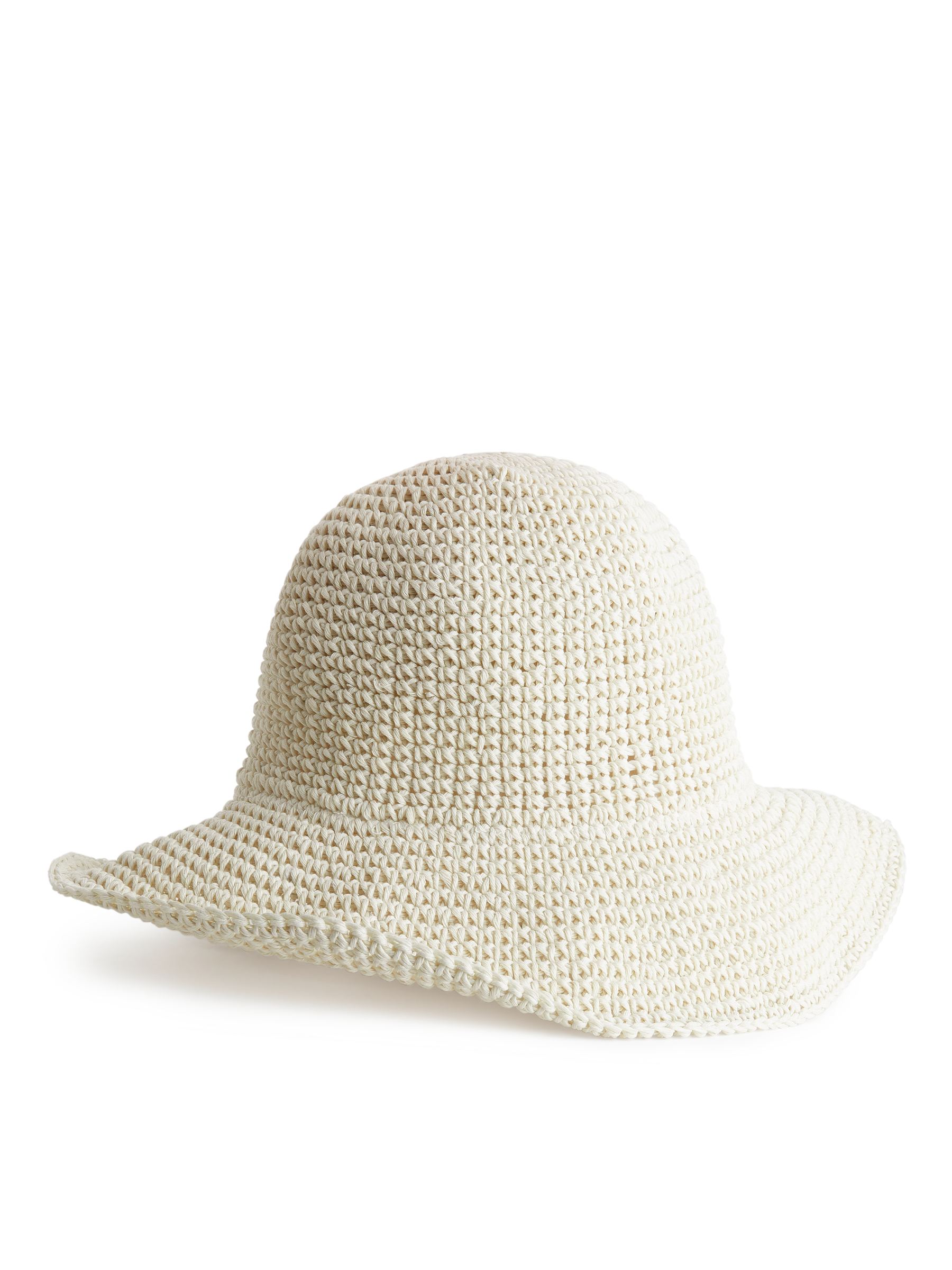 Crochet Hat-#EEEDE1-8227
