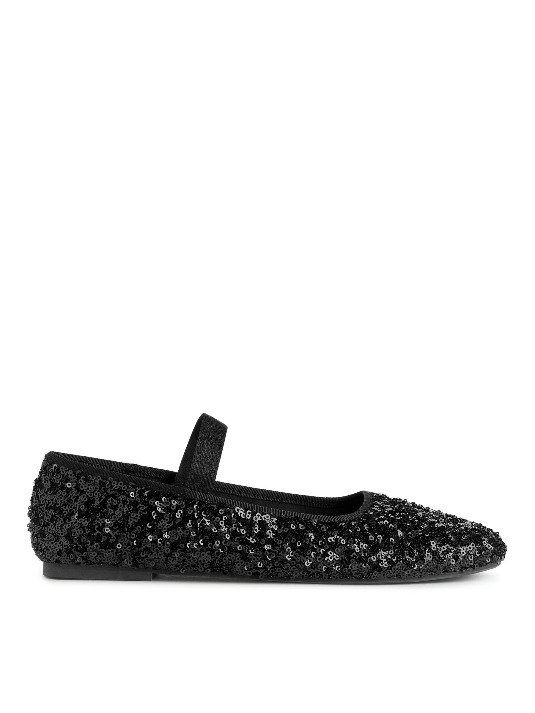 Sequin Ballet Flats-#272628-5414