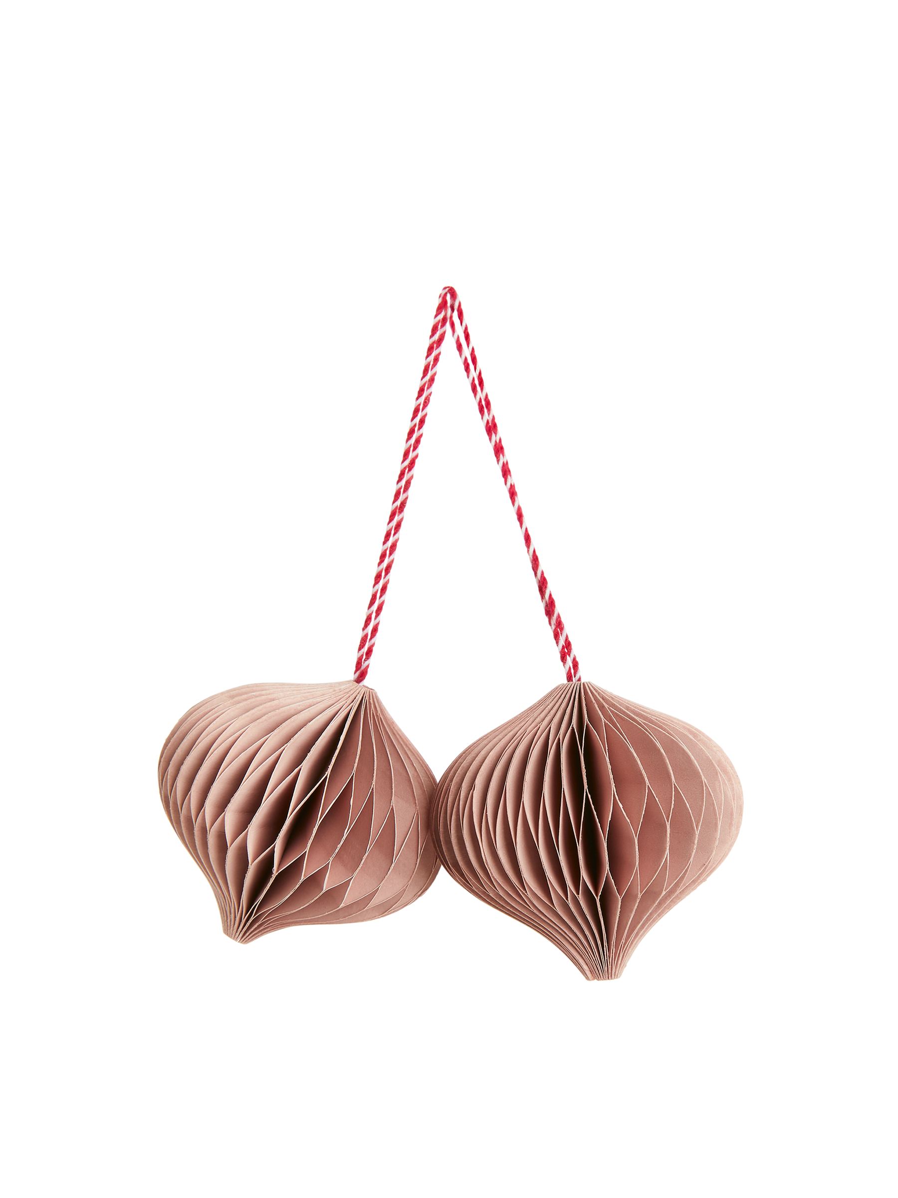 Honeycomb Ornaments Set of 2 - Dusty Pink - Homeware - StillMedia/DescriptiveStillLife - 1