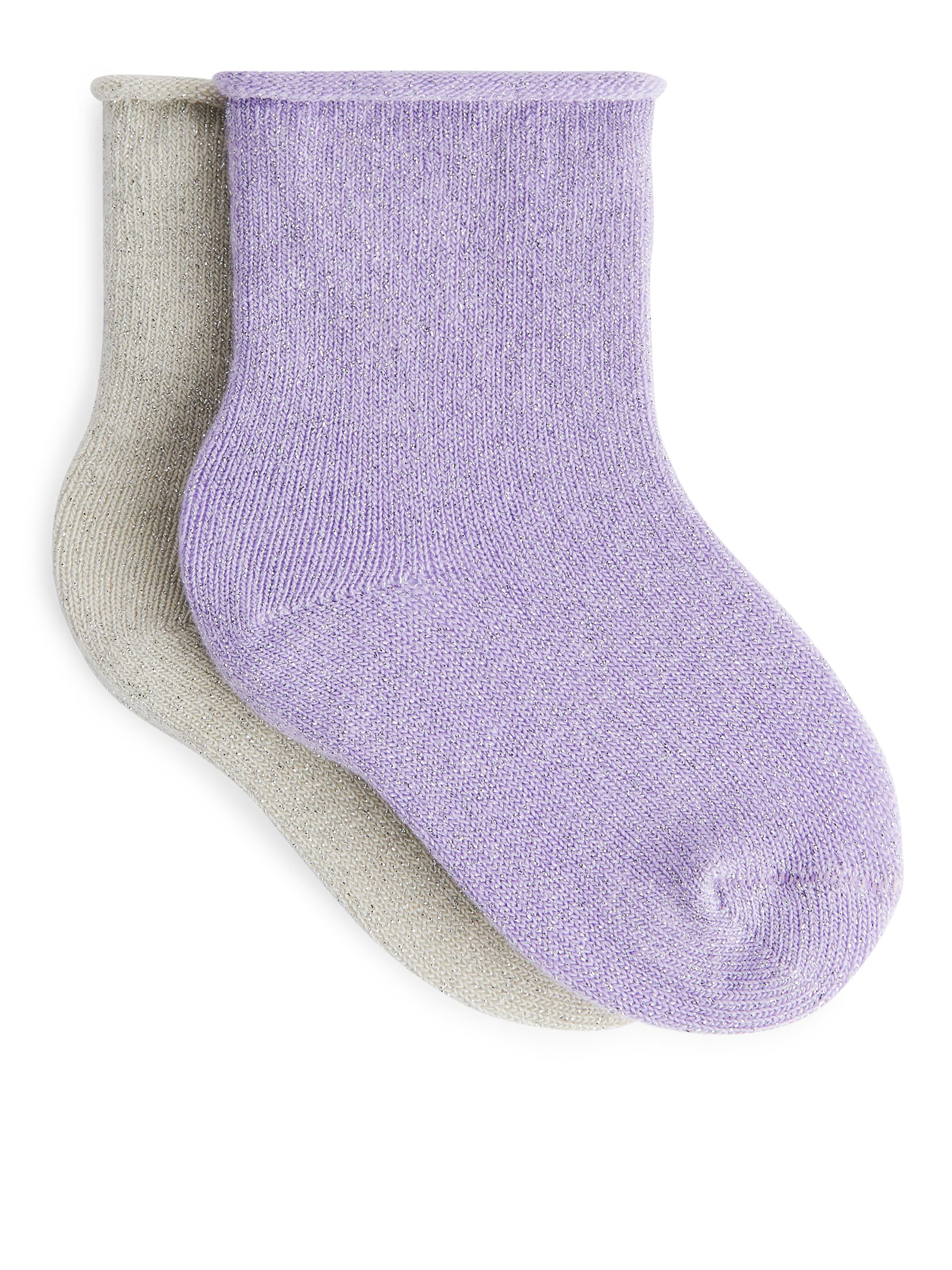 Set da 2 paia di calzini glitterati per bimbi - Viola/Argento - Children - StillMedia/DescriptiveStillLife - 1