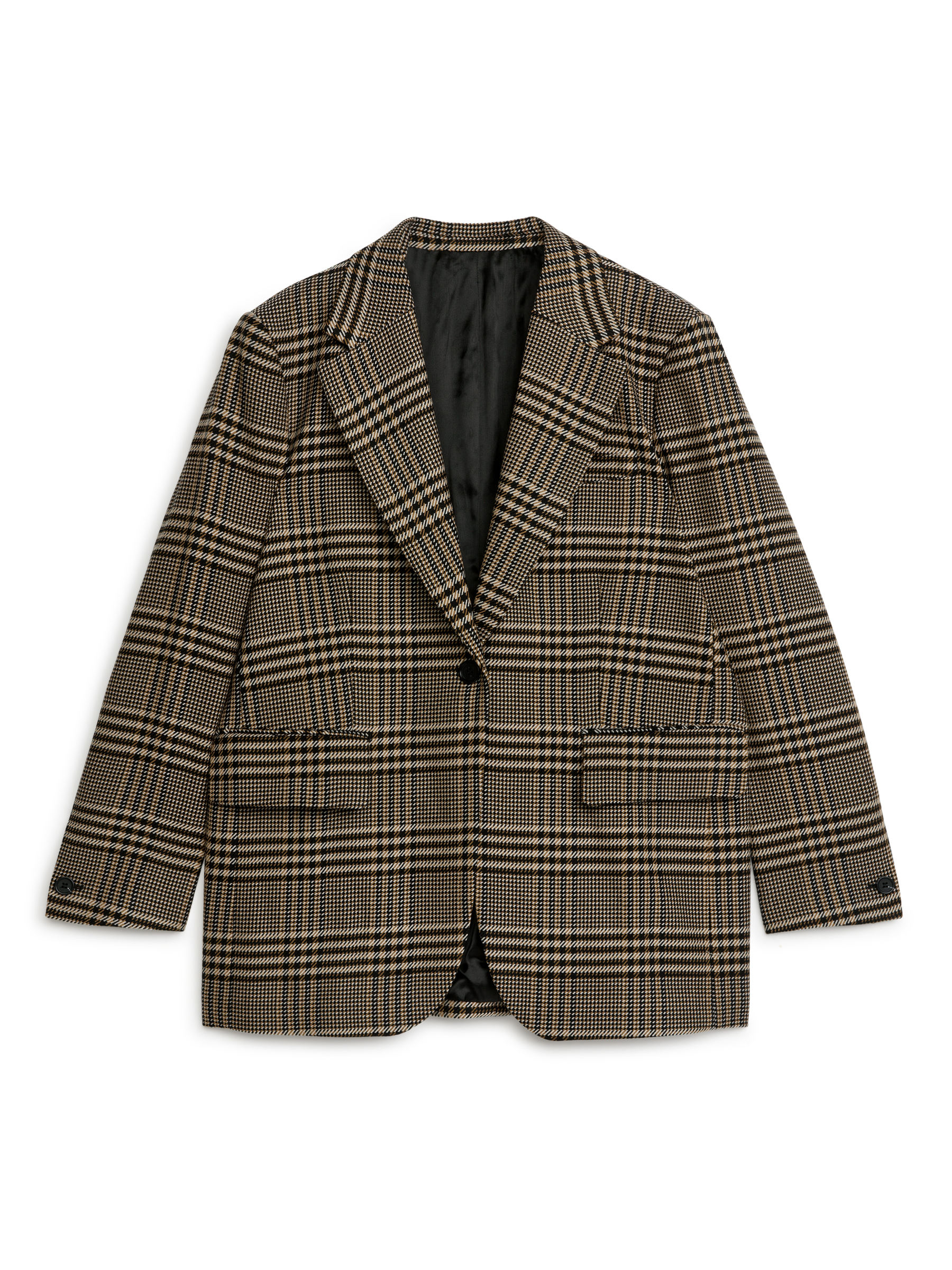 Oversized Wool-Blend Blazer-#3D3533-5555