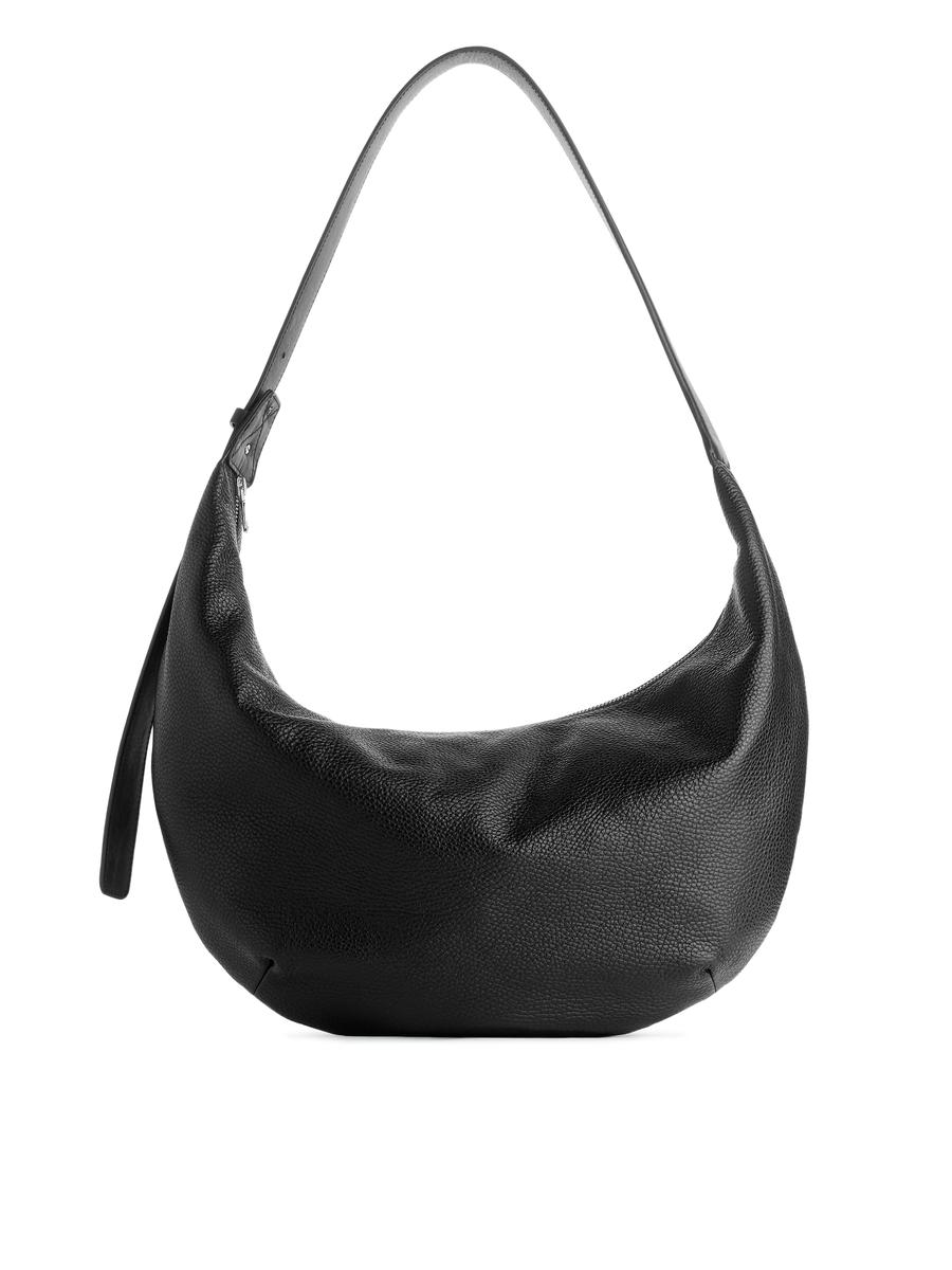 Curved Leather Bag-#272628-3049