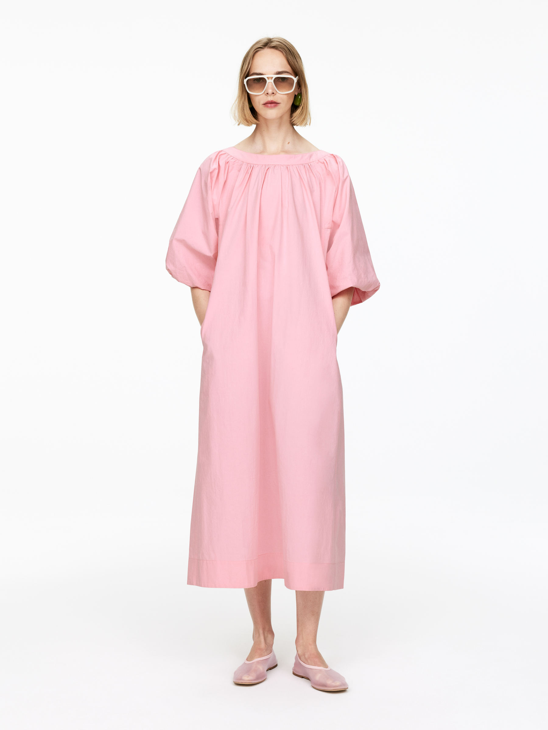 Ballon-Sleeve Dress-#D99DAC-15363