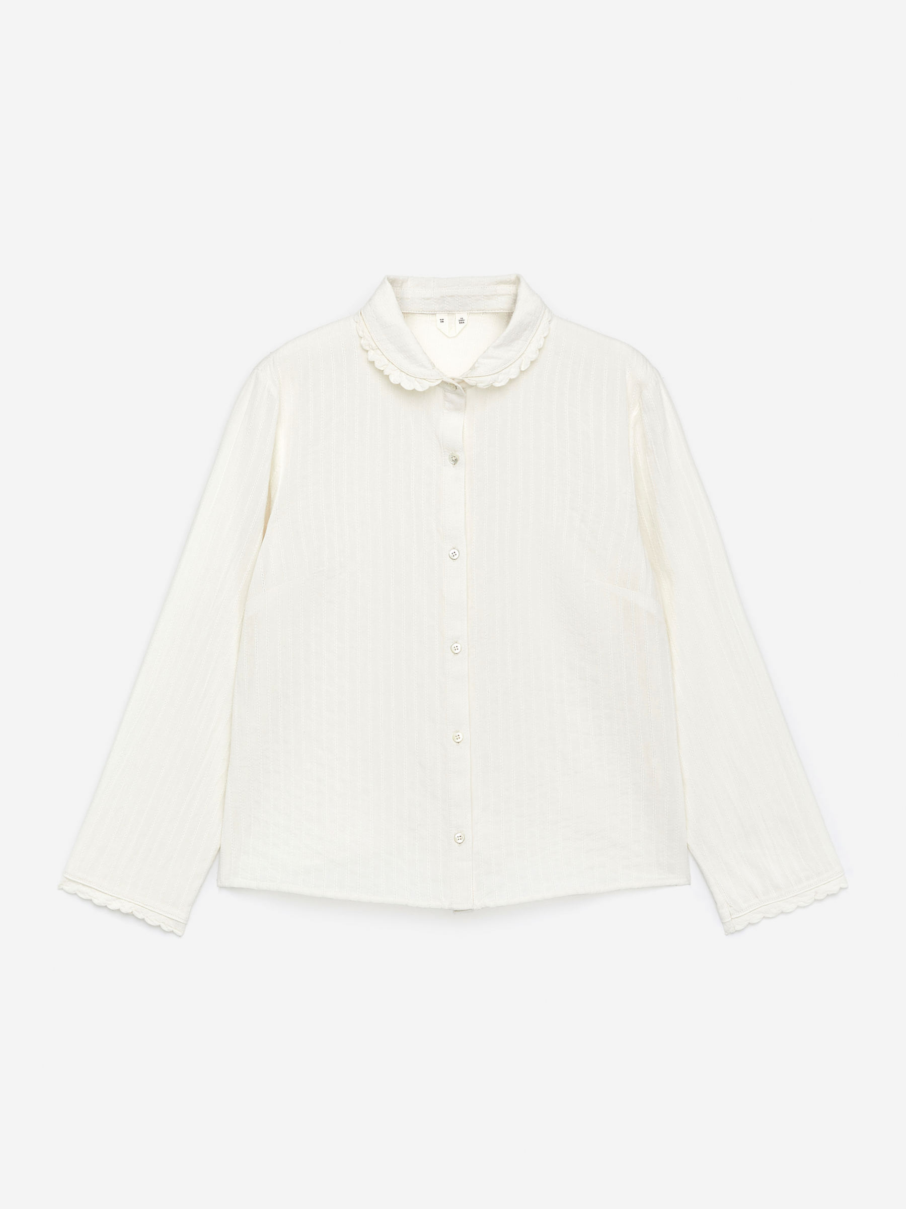 Scallop-Edge Blouse - Off White - Regular fit - Women - StillMedia/DescriptiveStillLife - 1