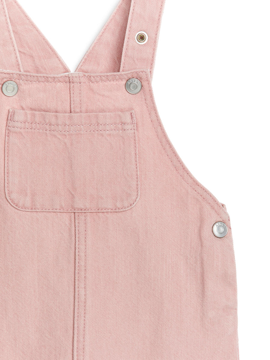 Short-Leg Cotton Dungarees - Dusty Pink - Regular fit - Children - 1228004001